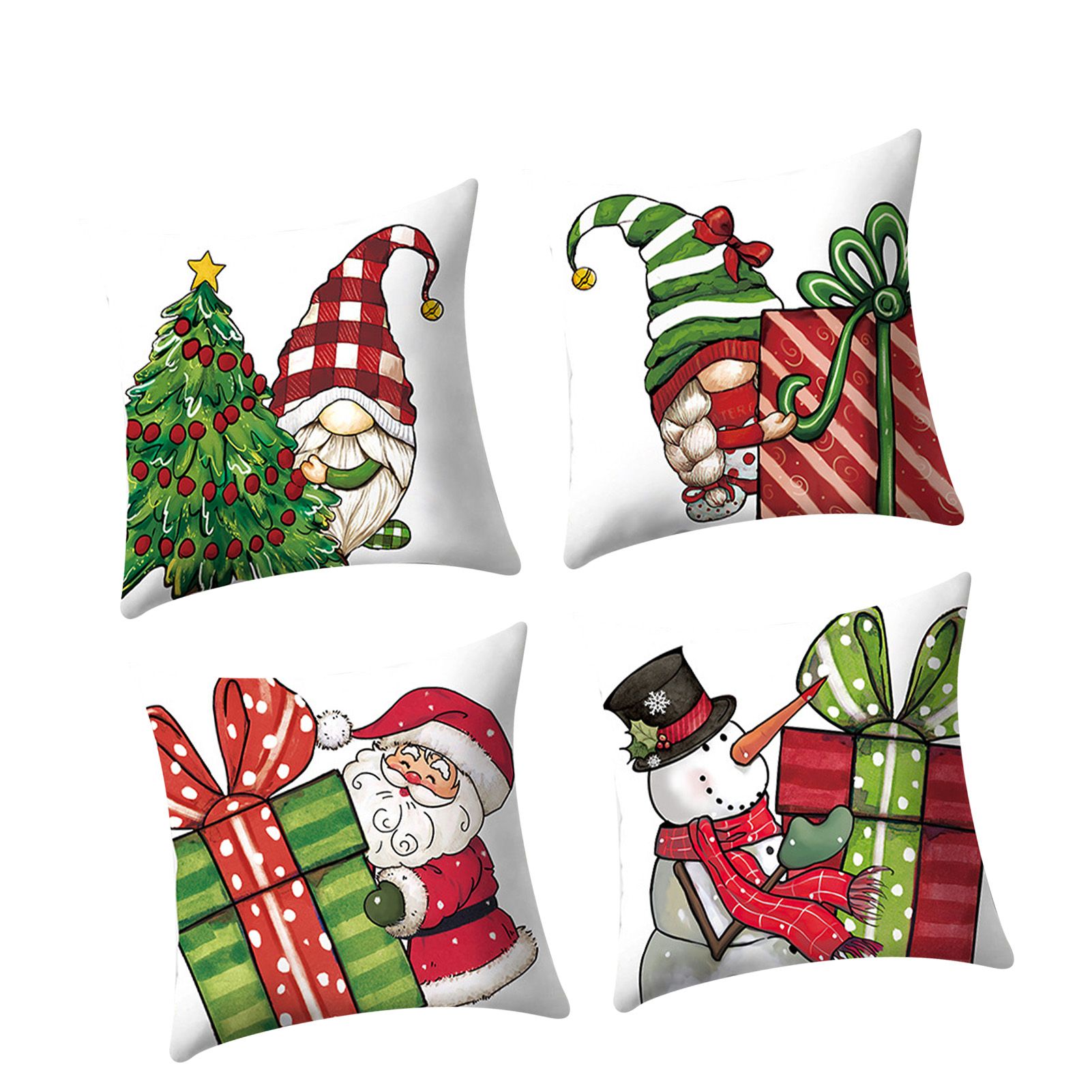 4PCS Christmas Pillow Cover Soft Concealed Zipper Fade Proof Xmas Cushion view 4