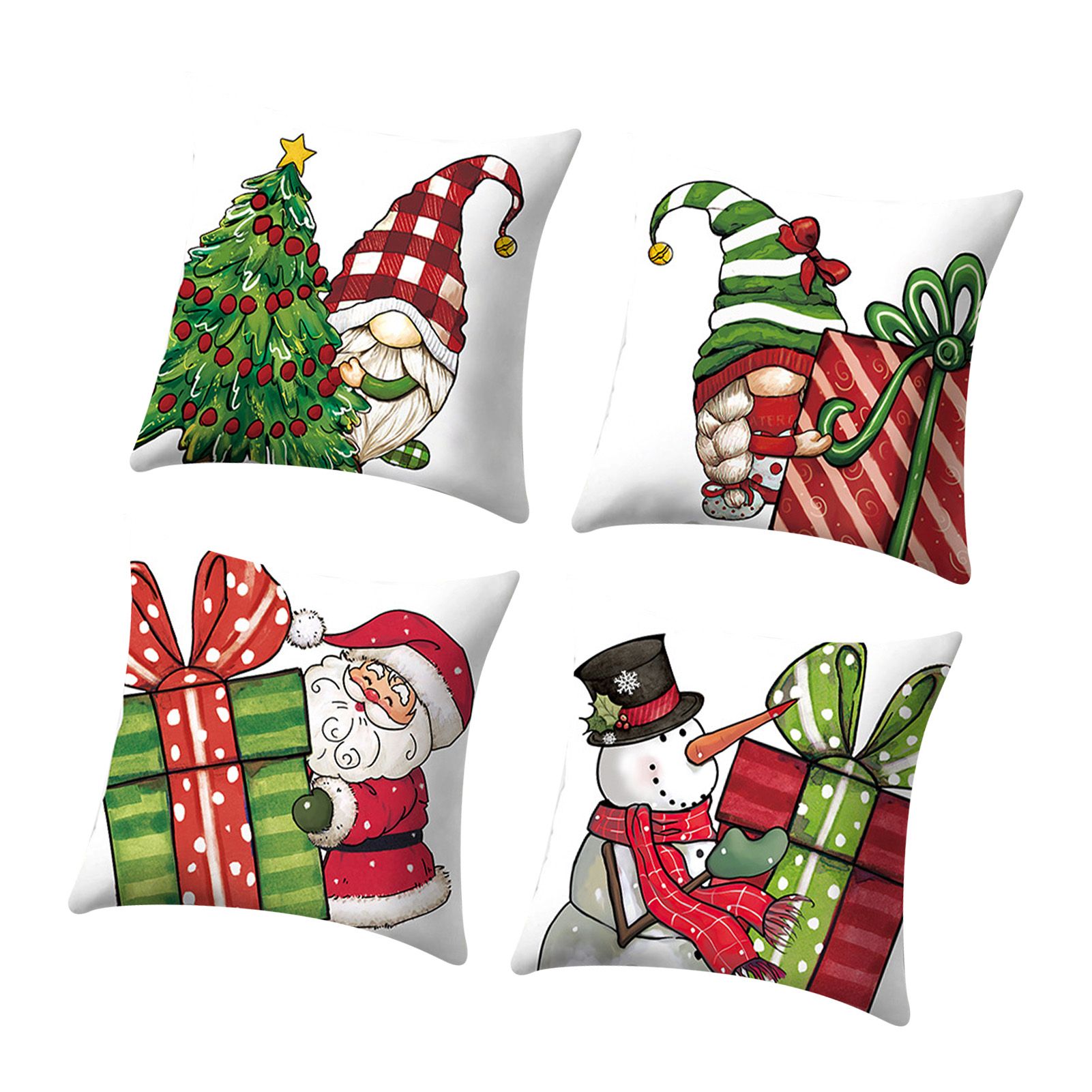 4PCS Christmas Pillow Cover Soft Concealed Zipper Fade Proof Xmas Cushion view 6