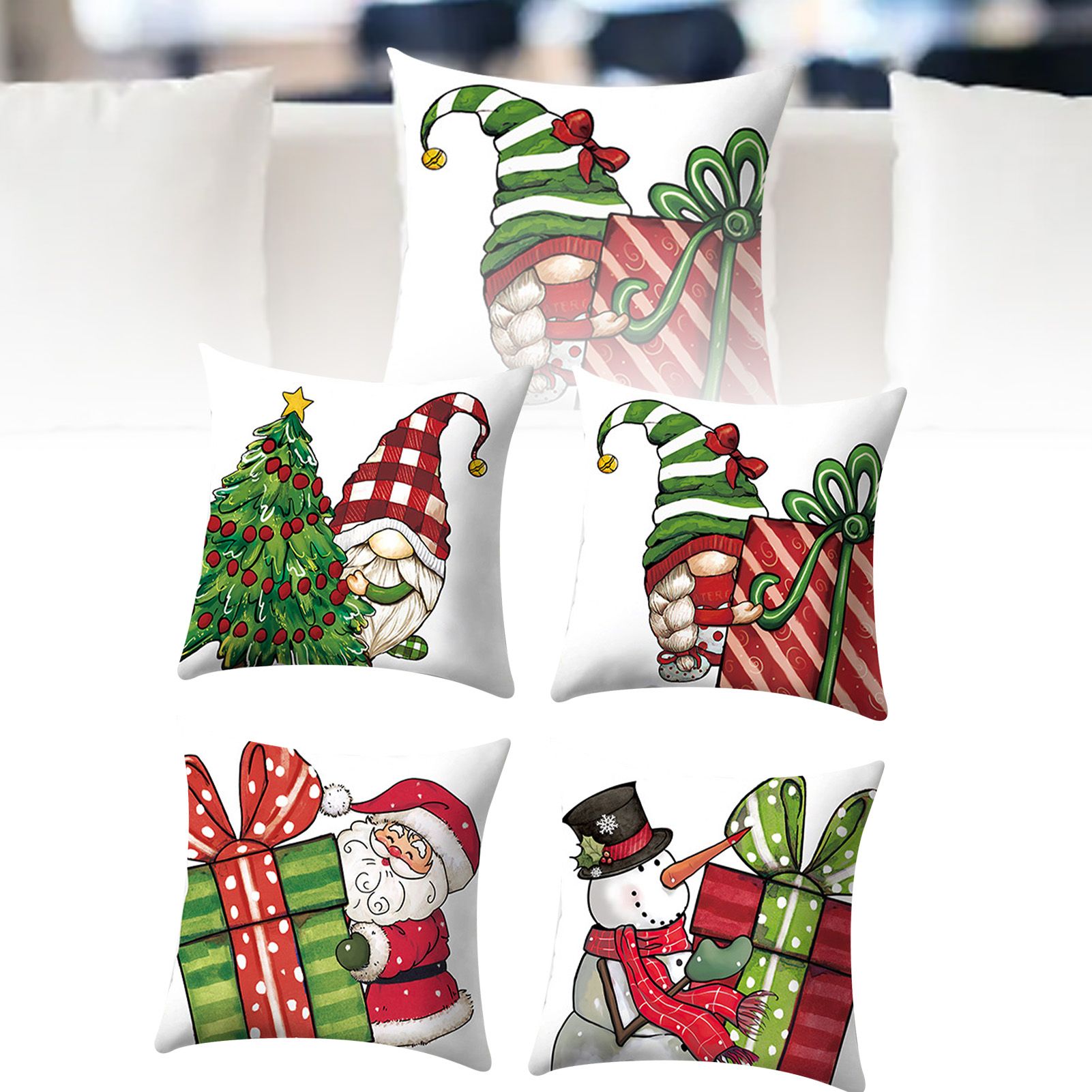 4PCS Christmas Pillow Cover Soft Concealed Zipper Fade Proof Xmas Cushion view 8