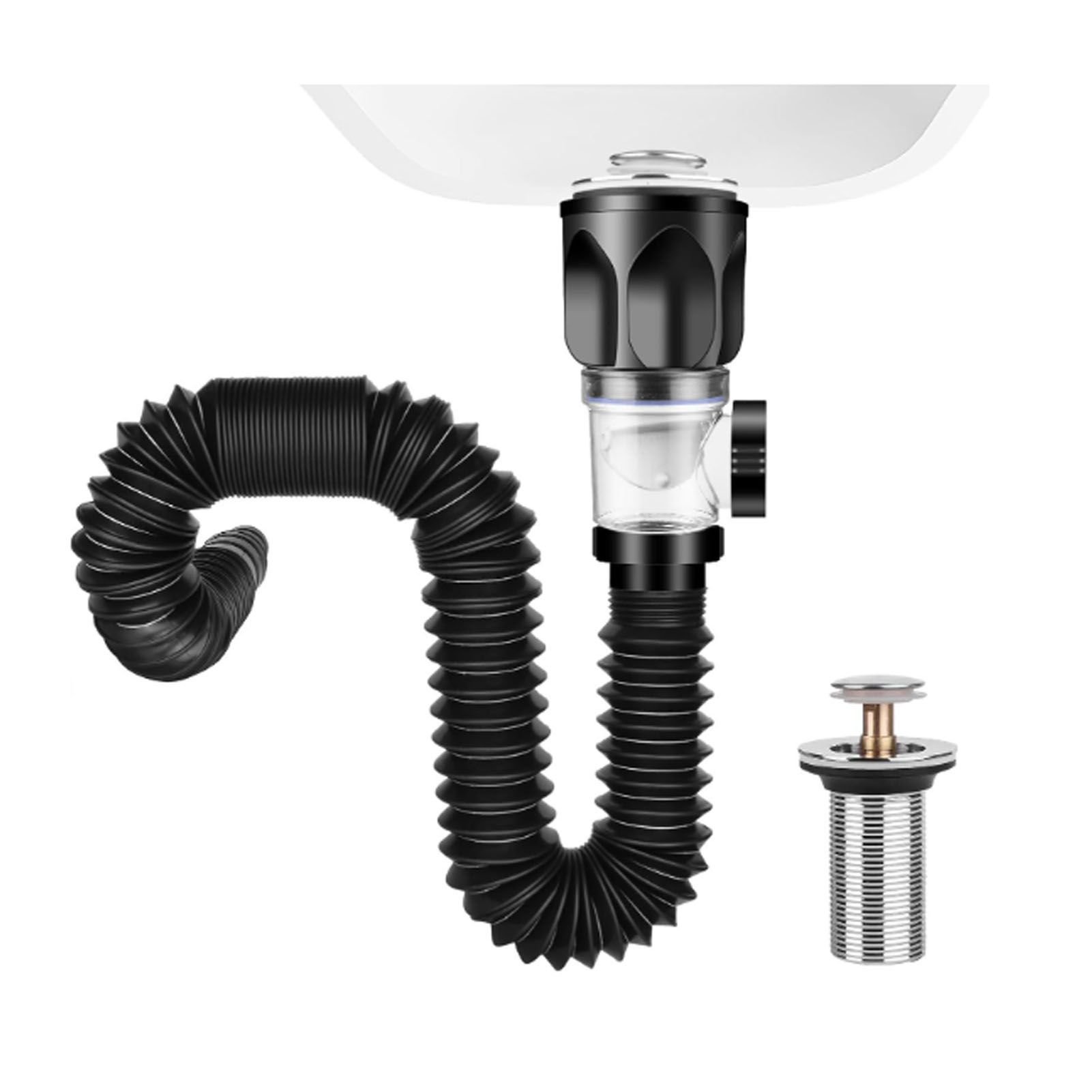 Sink Drain Pipe Expandable Flexible Odorless Leakage Proof Universal Basin view 2