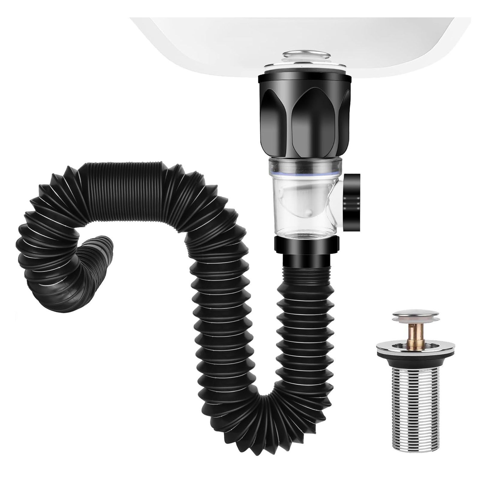 Sink Drain Pipe Expandable Flexible Odorless Leakage Proof Universal Basin view 3