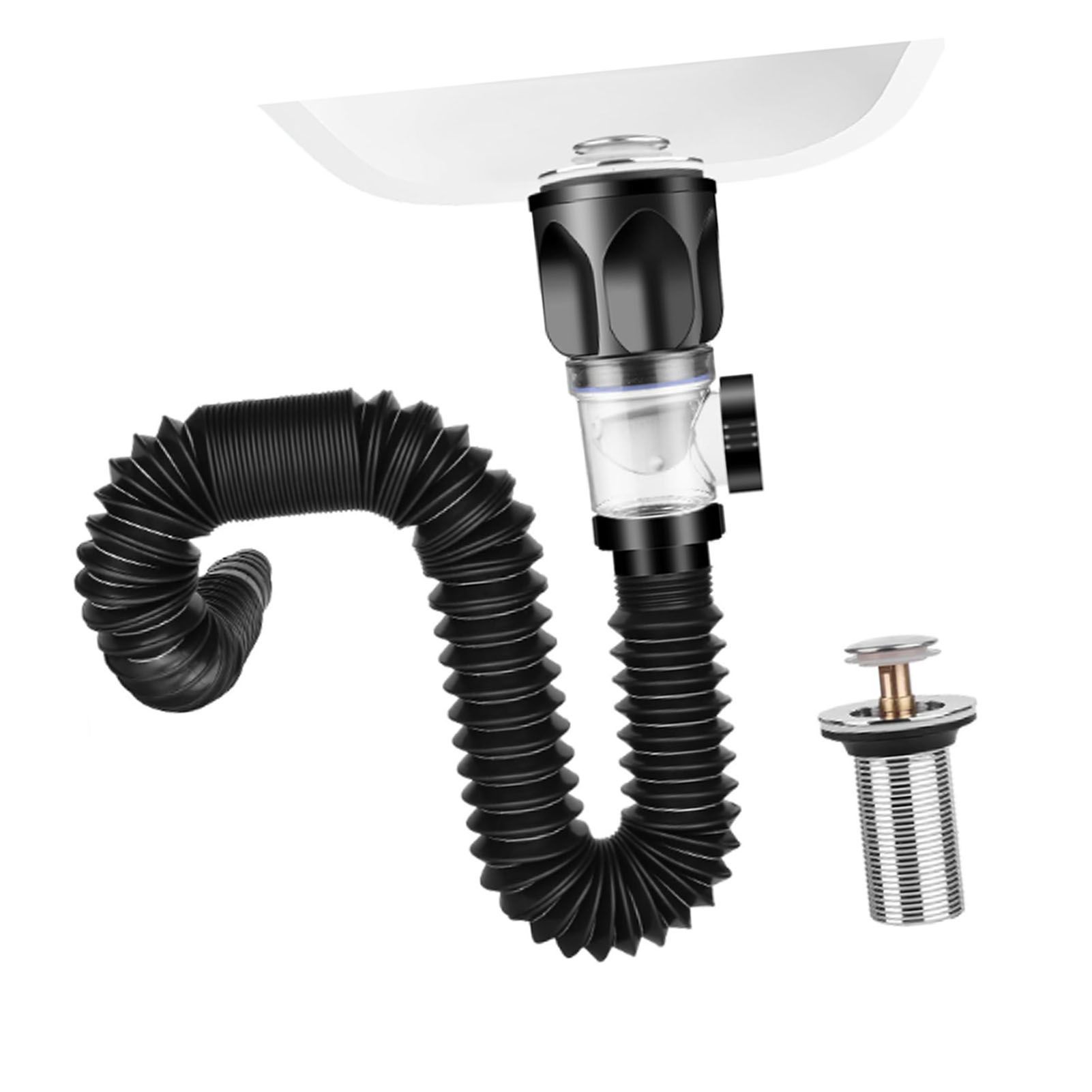 Sink Drain Pipe Expandable Flexible Odorless Leakage Proof Universal Basin view 7