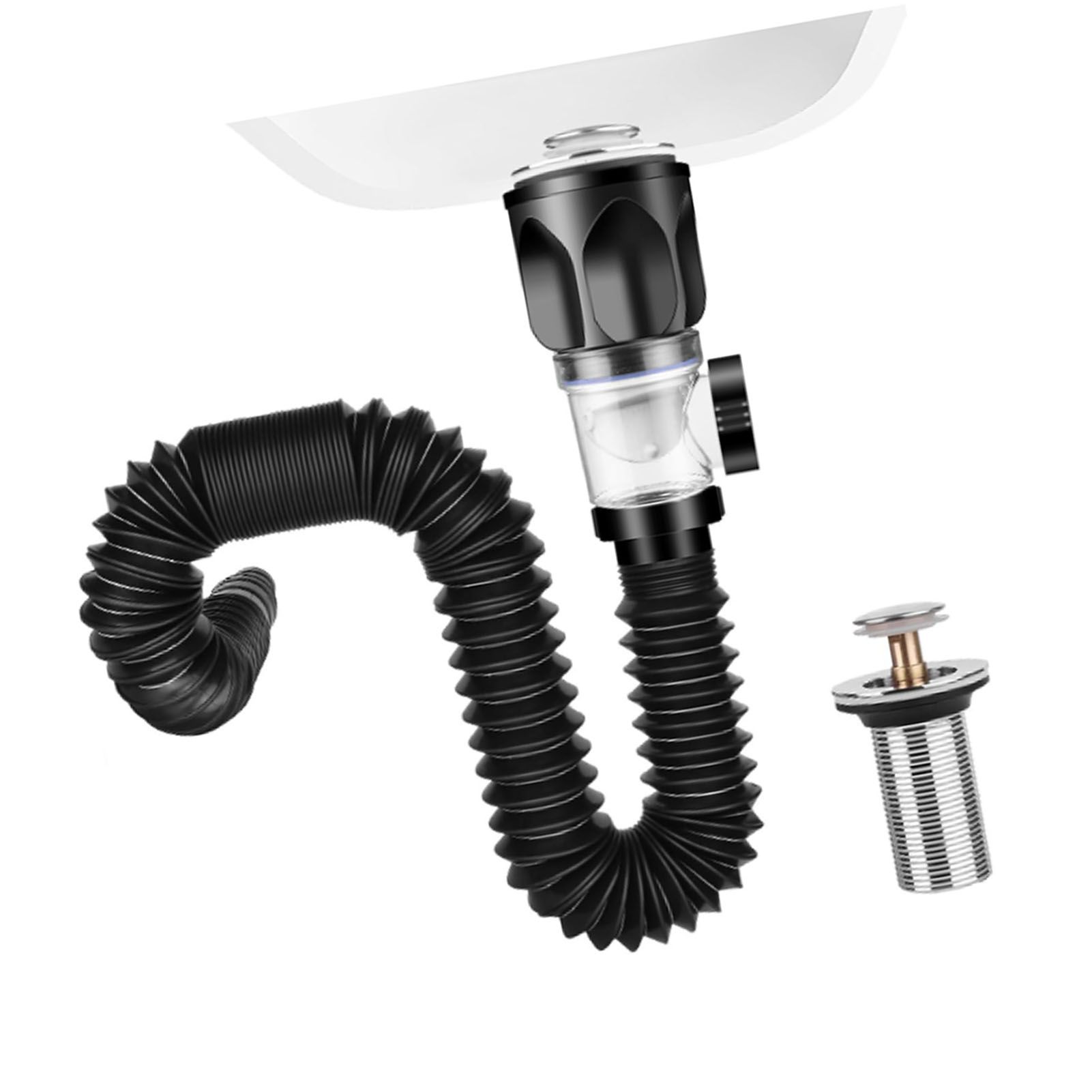 Sink Drain Pipe Expandable Flexible Odorless Leakage Proof Universal Basin view 9