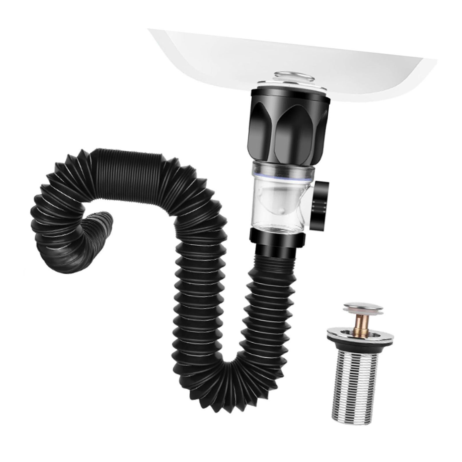Sink Drain Pipe Expandable Flexible Odorless Leakage Proof Universal Basin view 10