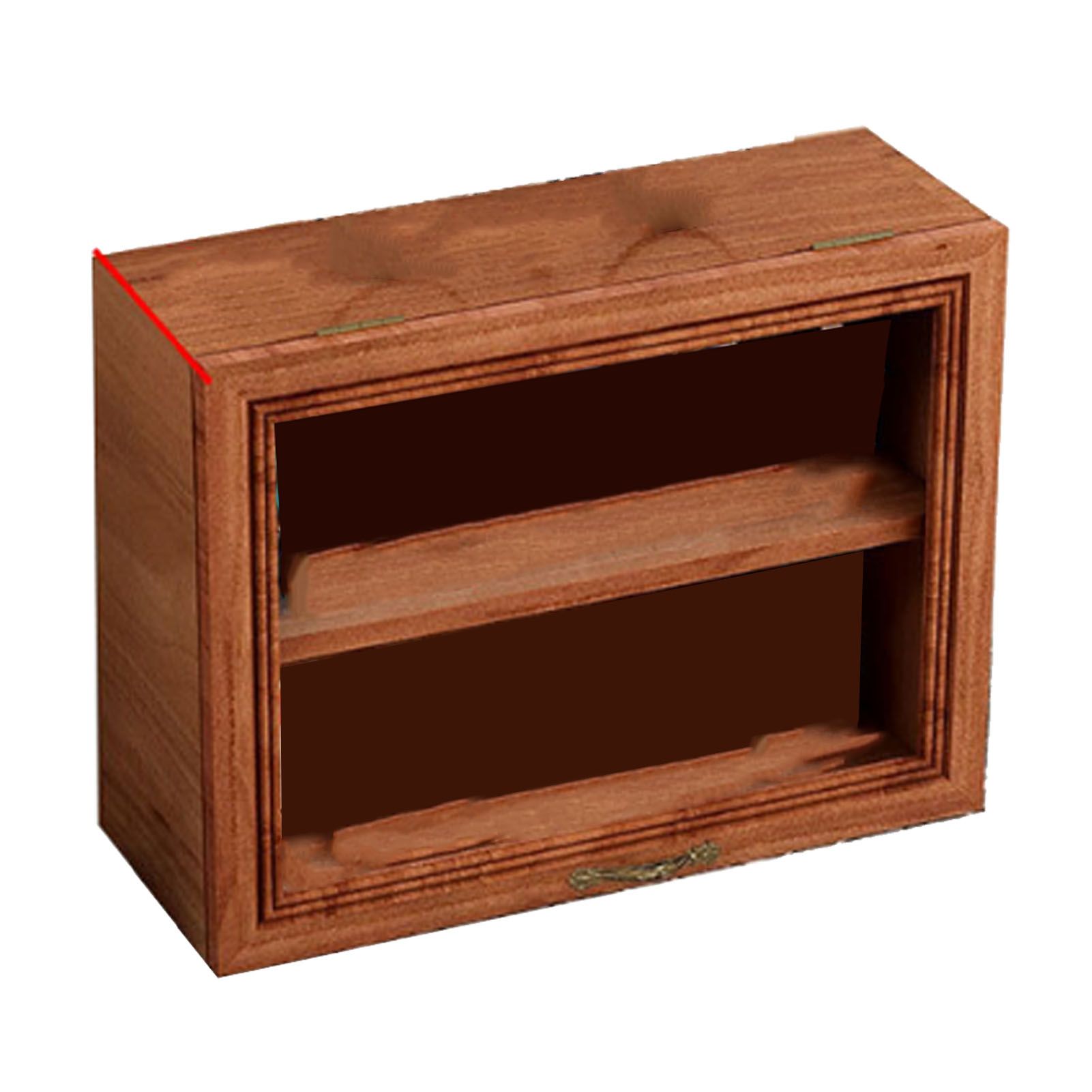 Wood Mini Figure Display Cabinet Display Shelf Miniature Display Case for view 3