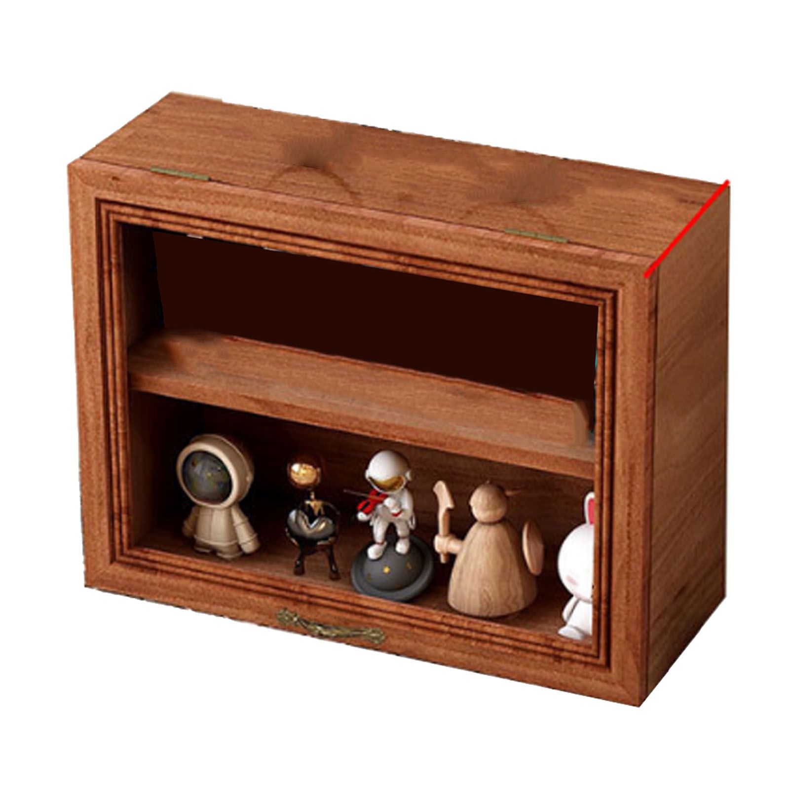 Wood Mini Figure Display Cabinet Display Shelf Miniature Display Case for view 6