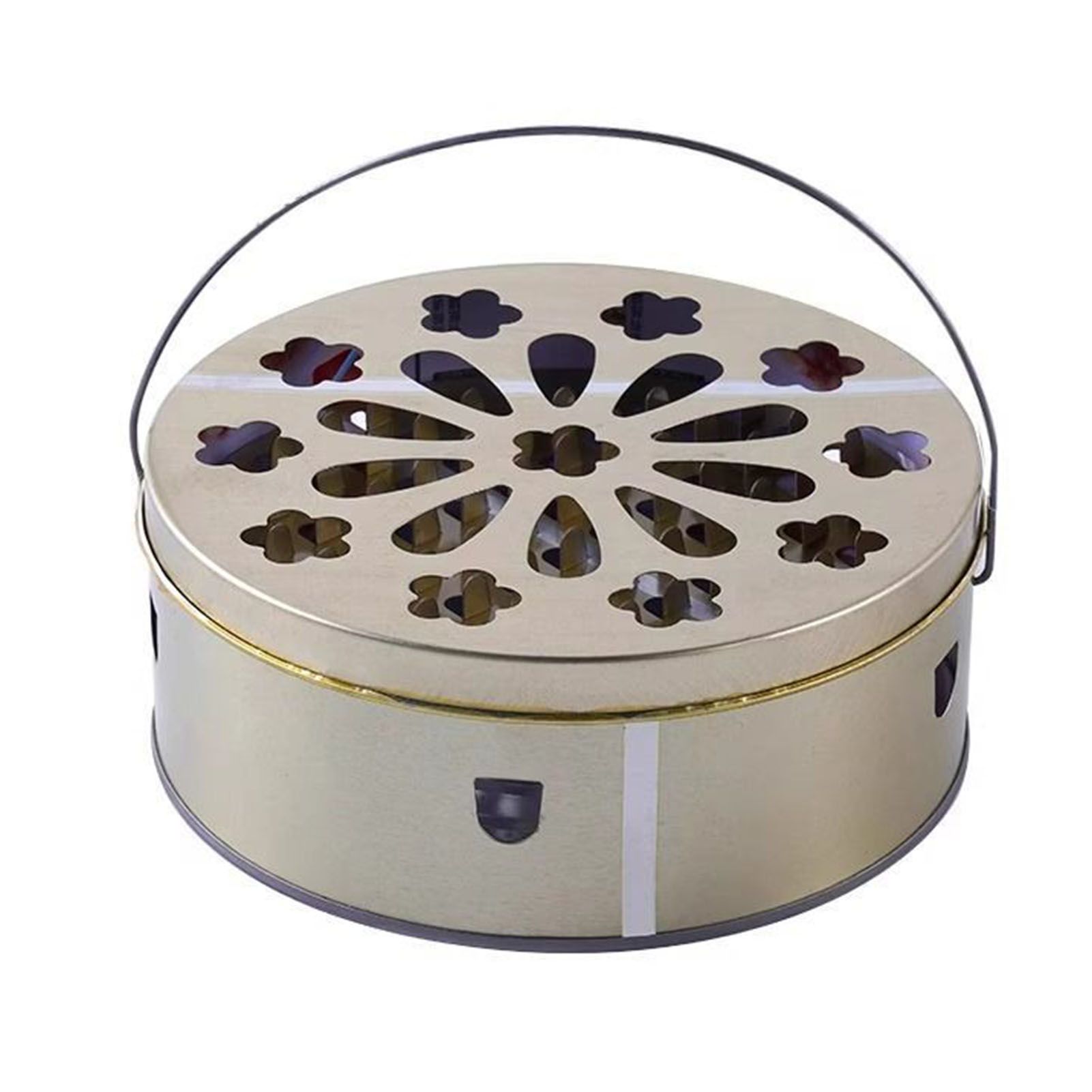 Coil Holder Tinplate Fireproof Anti Scald Coil Incense Stand with Grid Lid and view 2