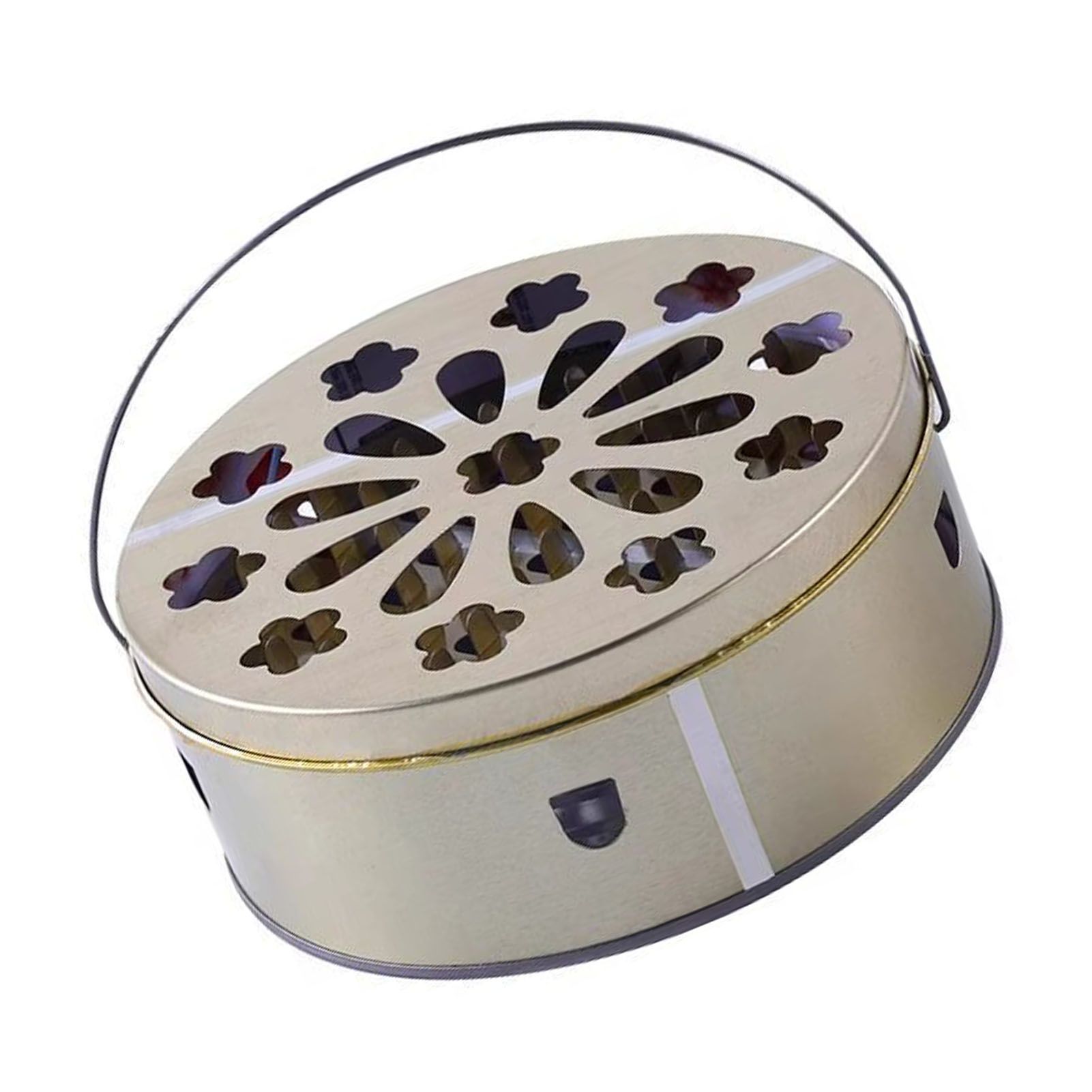 Coil Holder Tinplate Fireproof Anti Scald Coil Incense Stand with Grid Lid and view 3