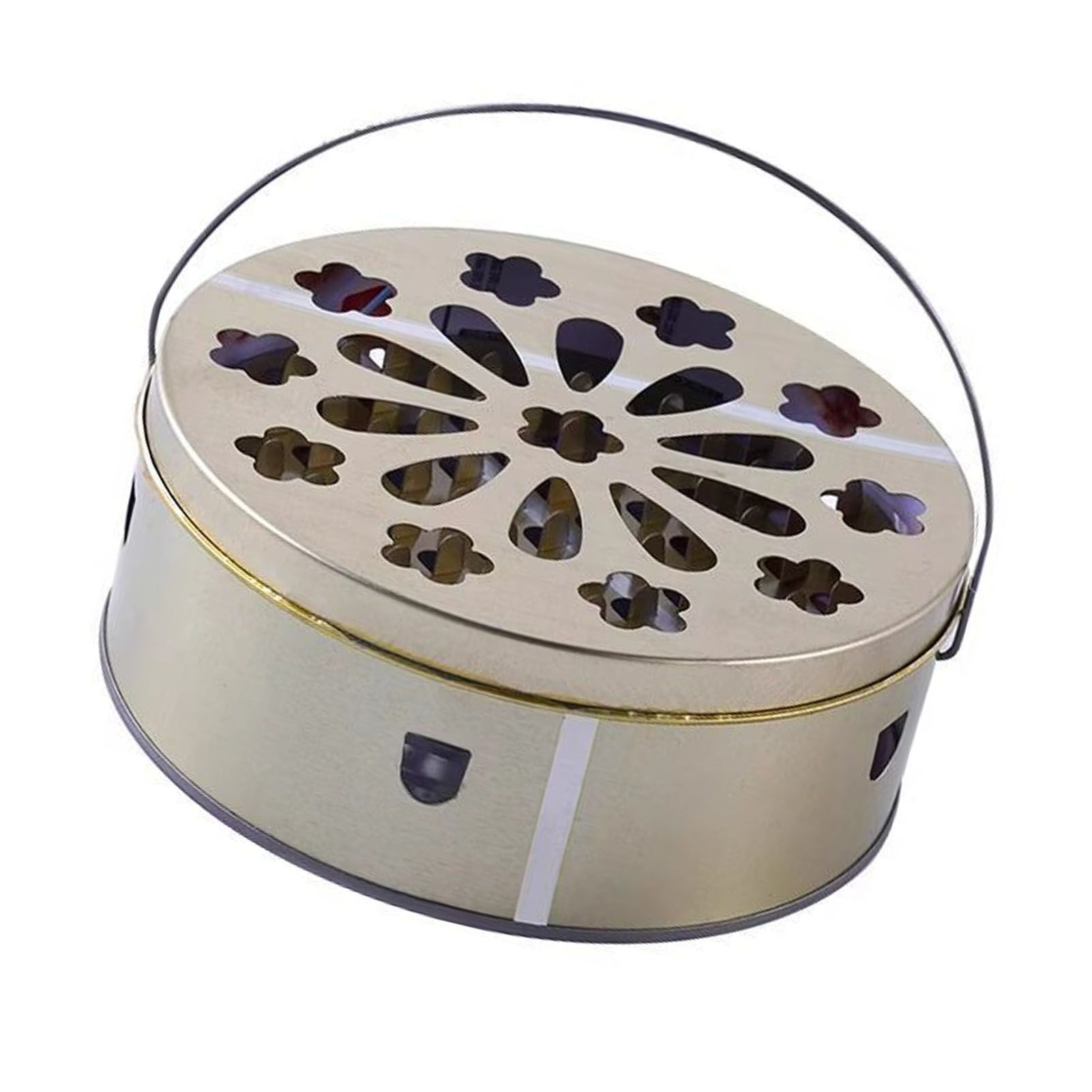 Coil Holder Tinplate Fireproof Anti Scald Coil Incense Stand with Grid Lid and view 4