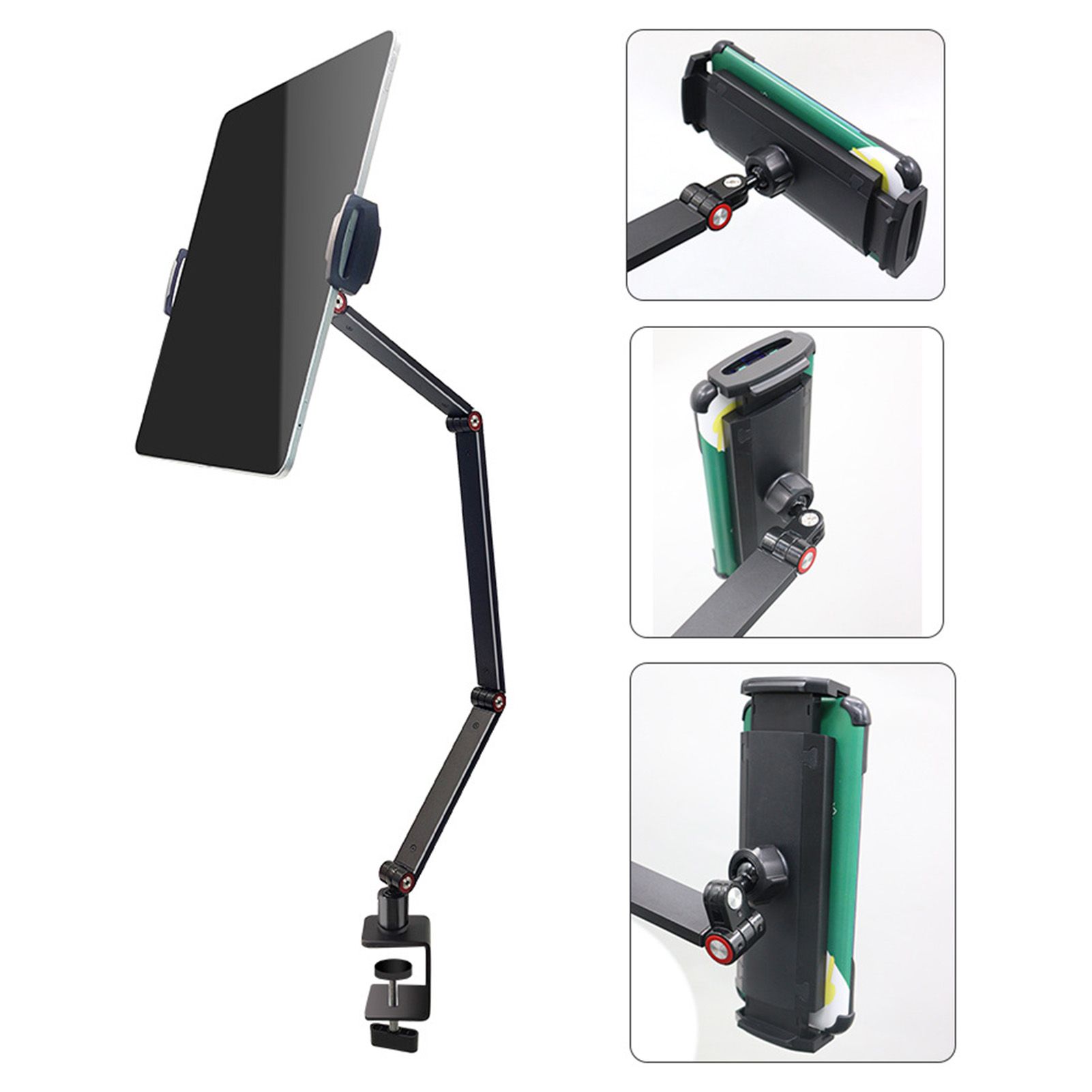 Tablet Stand Holder Metal Portable Adjustable Monitor Phone Long Arm Stand view 8