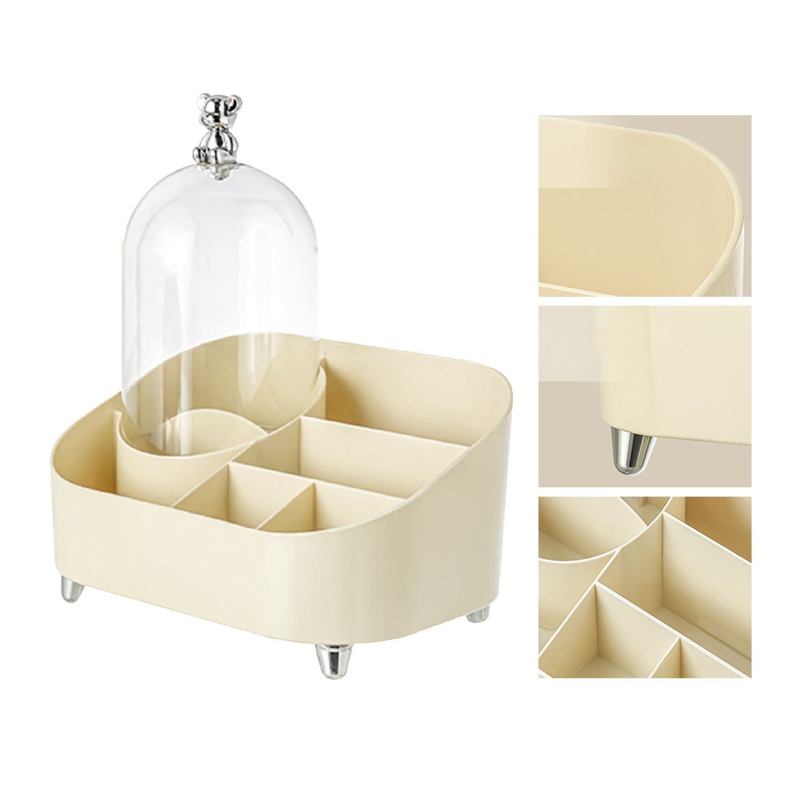 Vanity Makeup Organizer Large Capacity Multi Compartments Countertop Cosmetic view 6