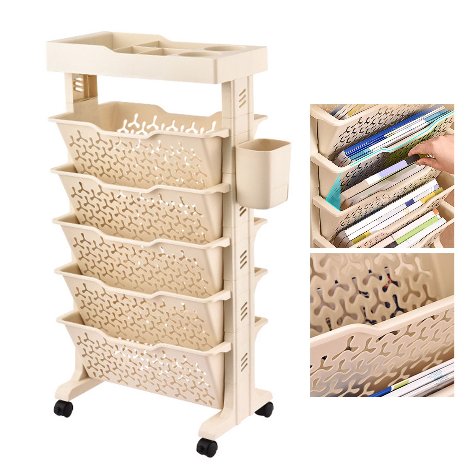 Slim Storage Cart Multi Layer Versatile Dual Sided Slim Rolling Cart Organizer