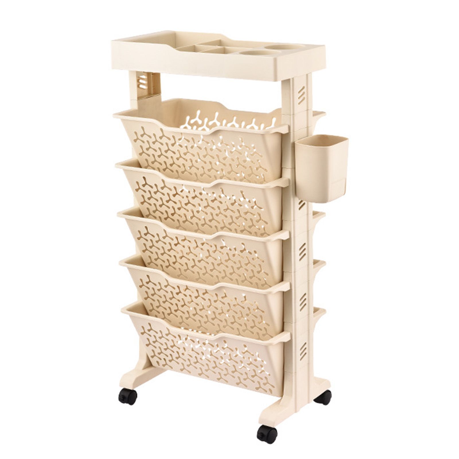 Slim Storage Cart Multi Layer Versatile Dual Sided Slim Rolling Cart Organizer view 3