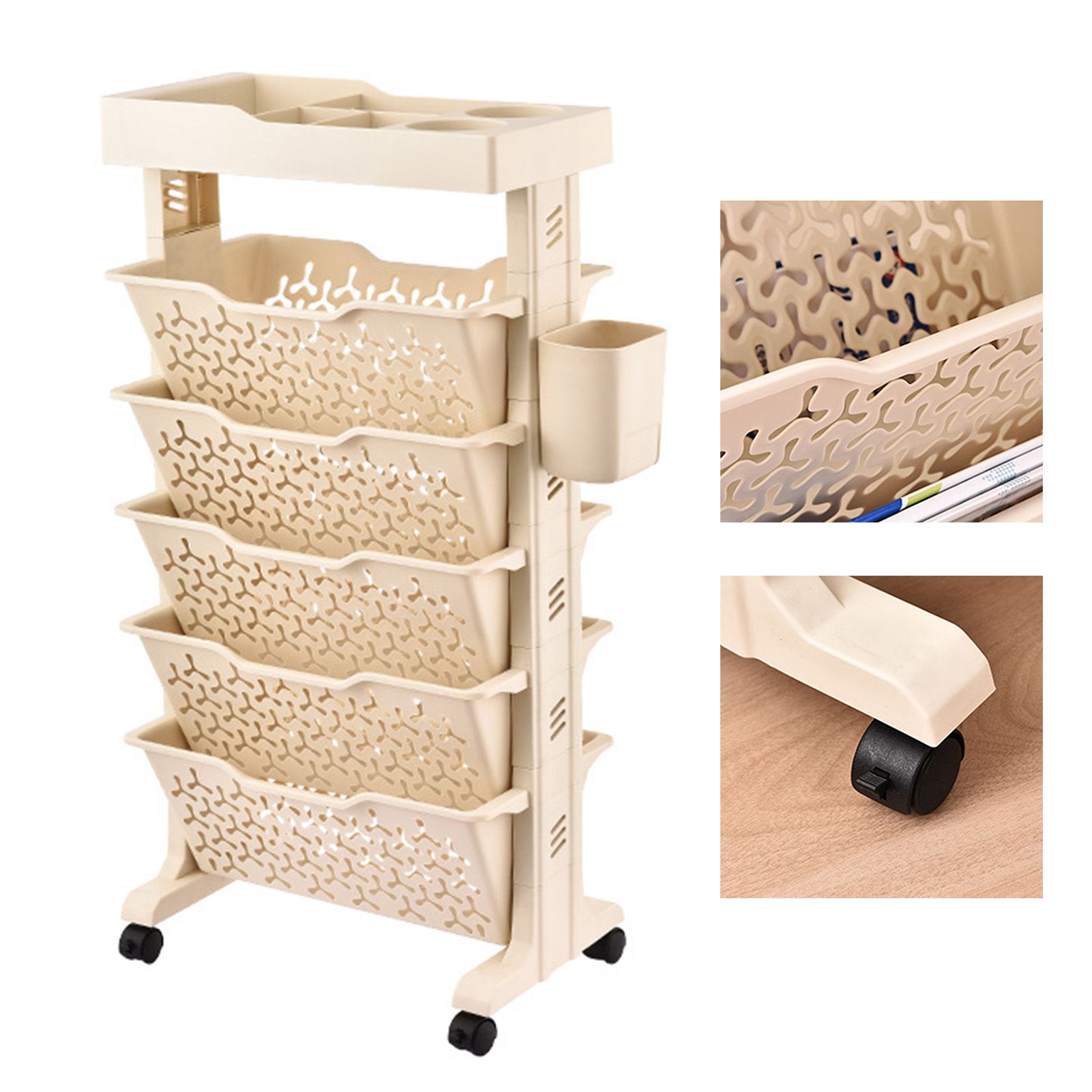 Slim Storage Cart Multi Layer Versatile Dual Sided Slim Rolling Cart Organizer view 4