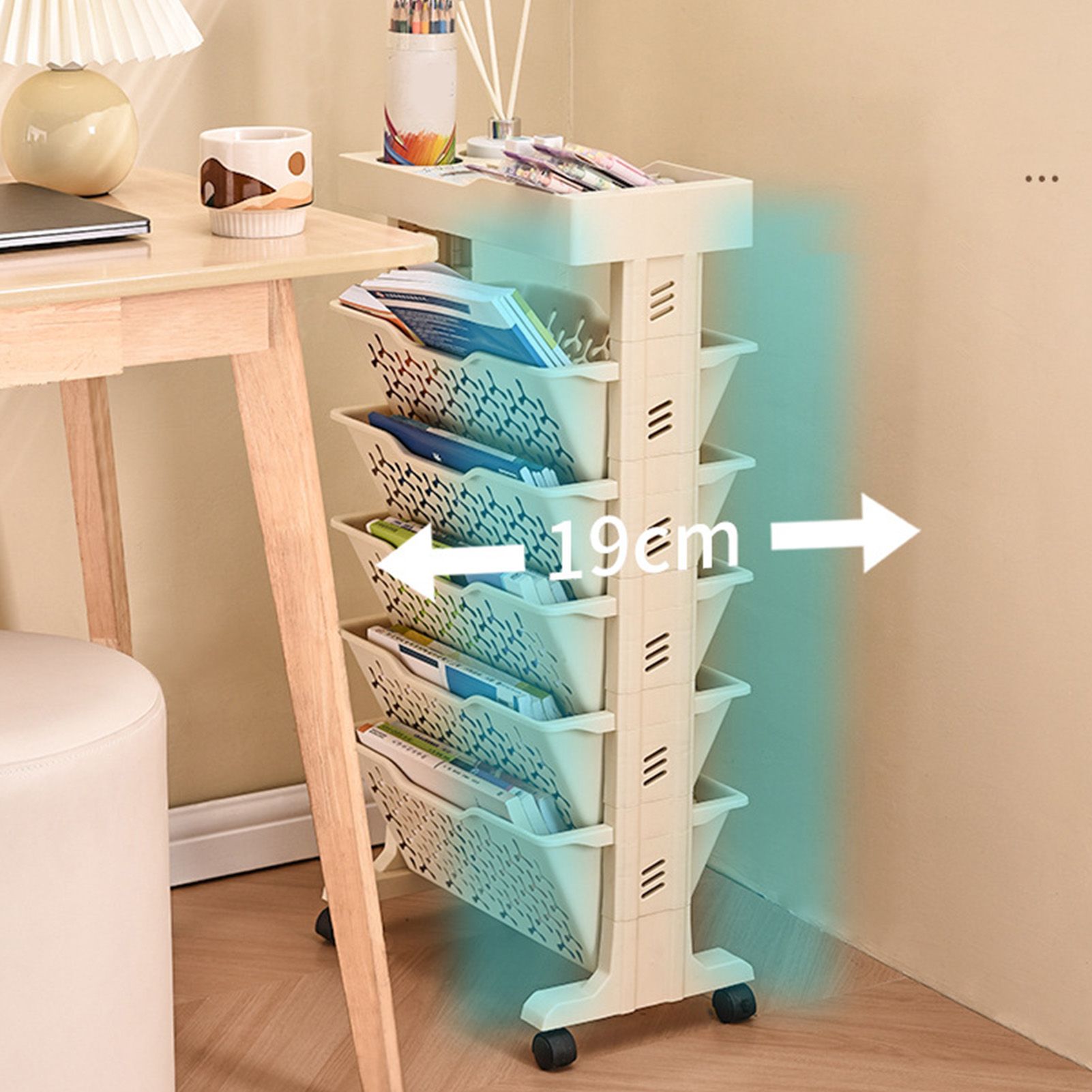 Slim Storage Cart Multi Layer Versatile Dual Sided Slim Rolling Cart Organizer view 8