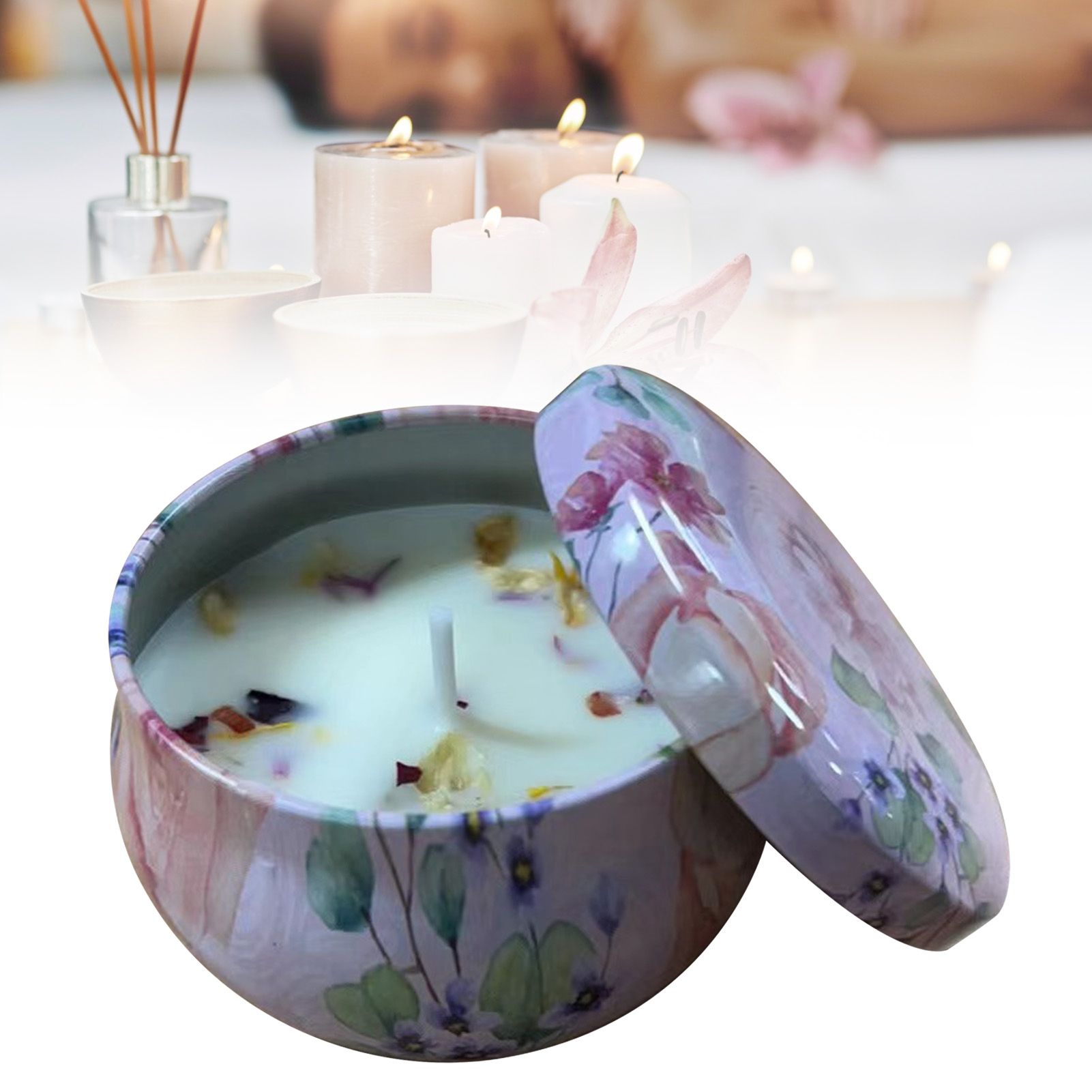 Scented Candle Long Lasting Dried Flower Soy Wax Aromatherapy Candle for Home view 5