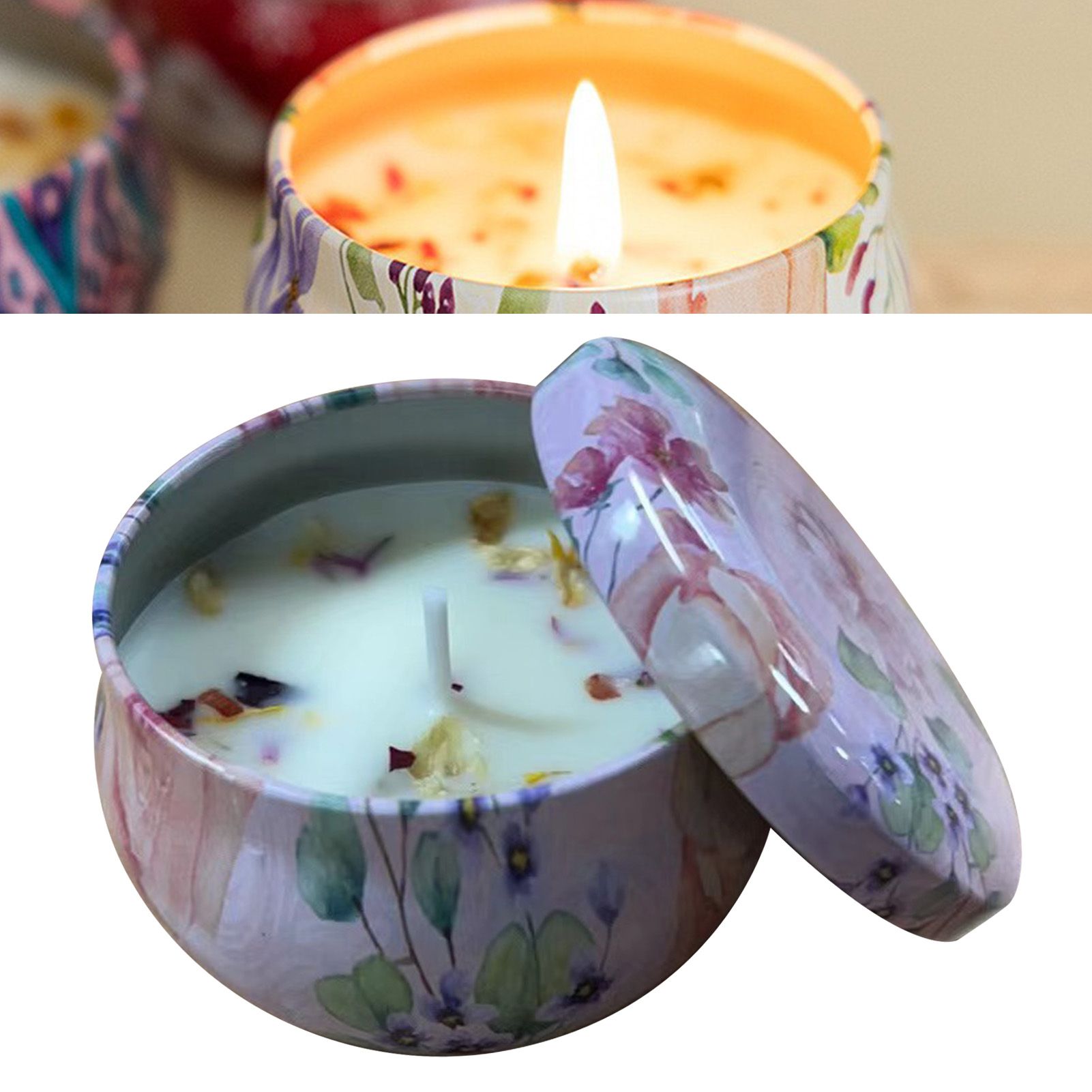 Scented Candle Long Lasting Dried Flower Soy Wax Aromatherapy Candle for Home view 6