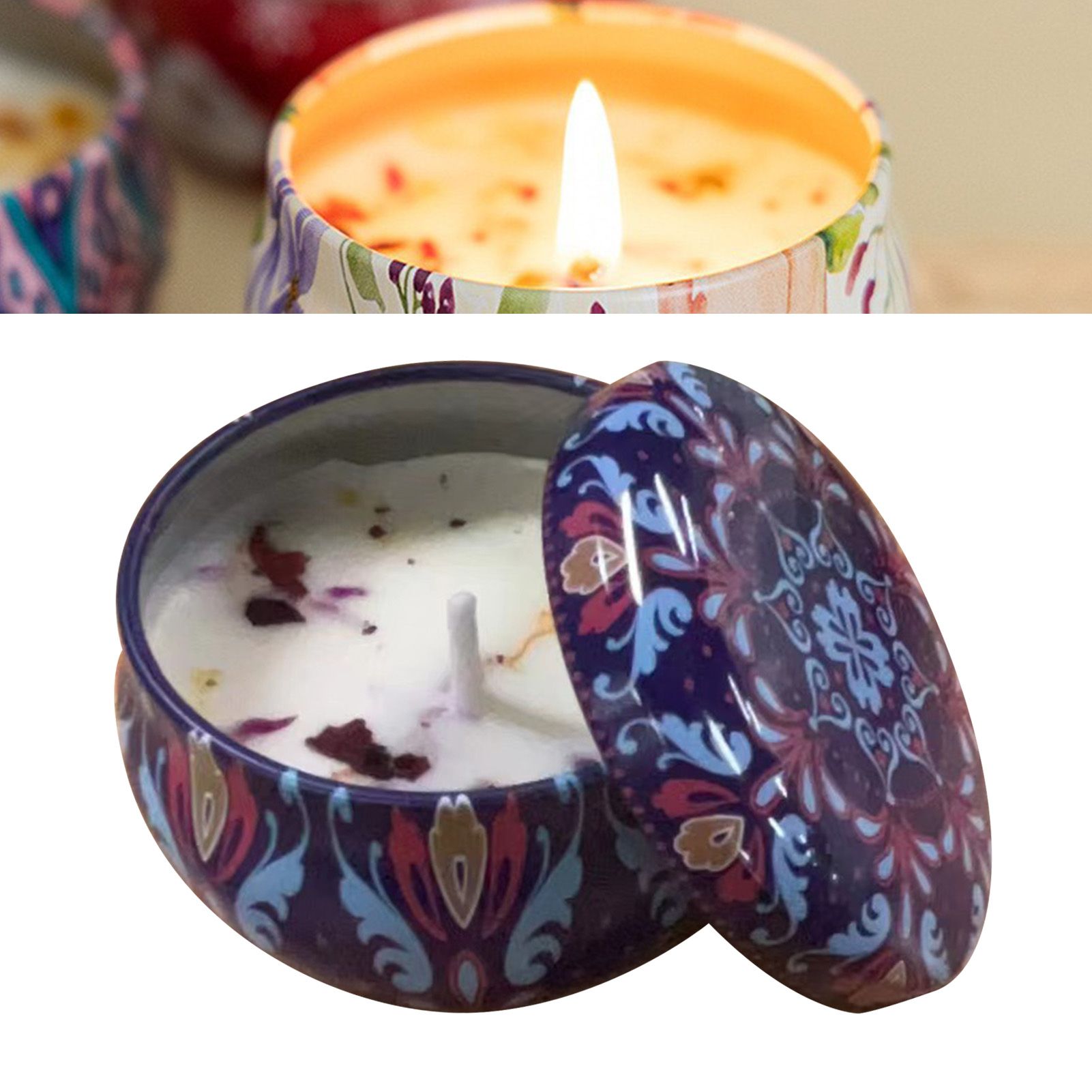 Scented Candle Long Lasting Dried Flower Soy Wax Aromatherapy Candle for Home view 5