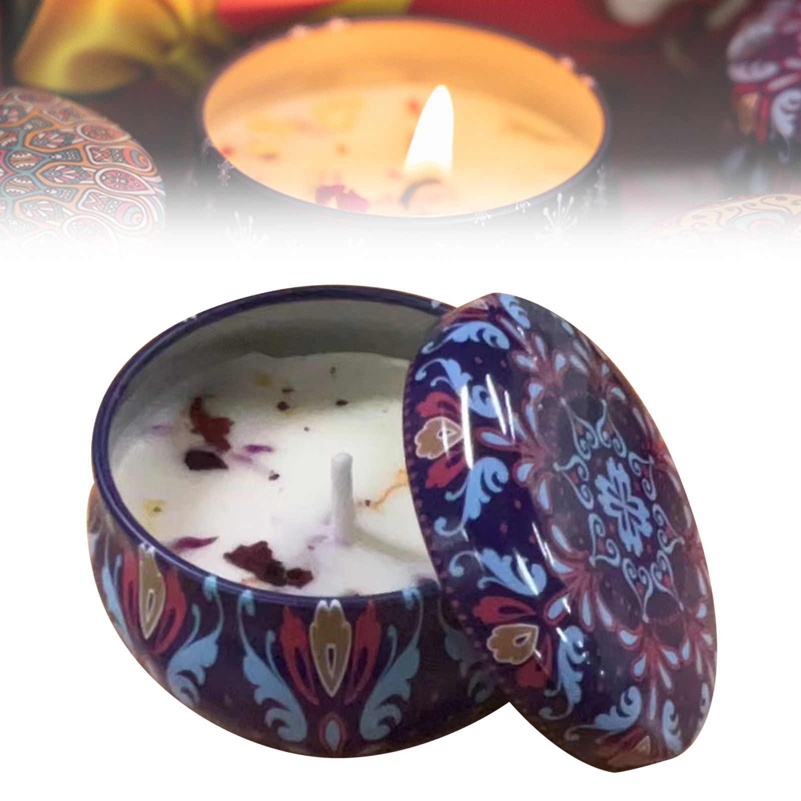Scented Candle Long Lasting Dried Flower Soy Wax Aromatherapy Candle for Home view 6