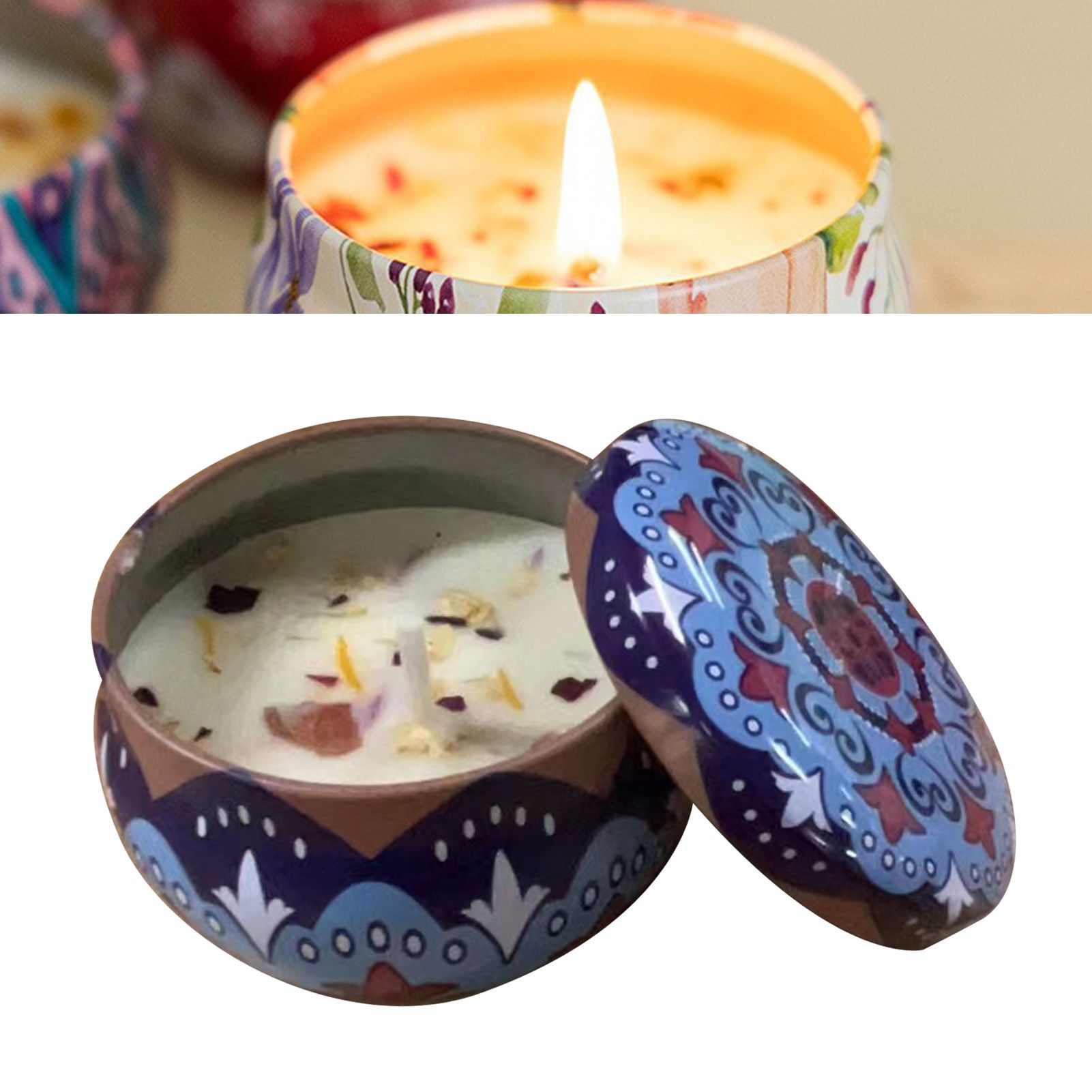 Scented Candle Long Lasting Dried Flower Soy Wax Aromatherapy Candle for Home view 5