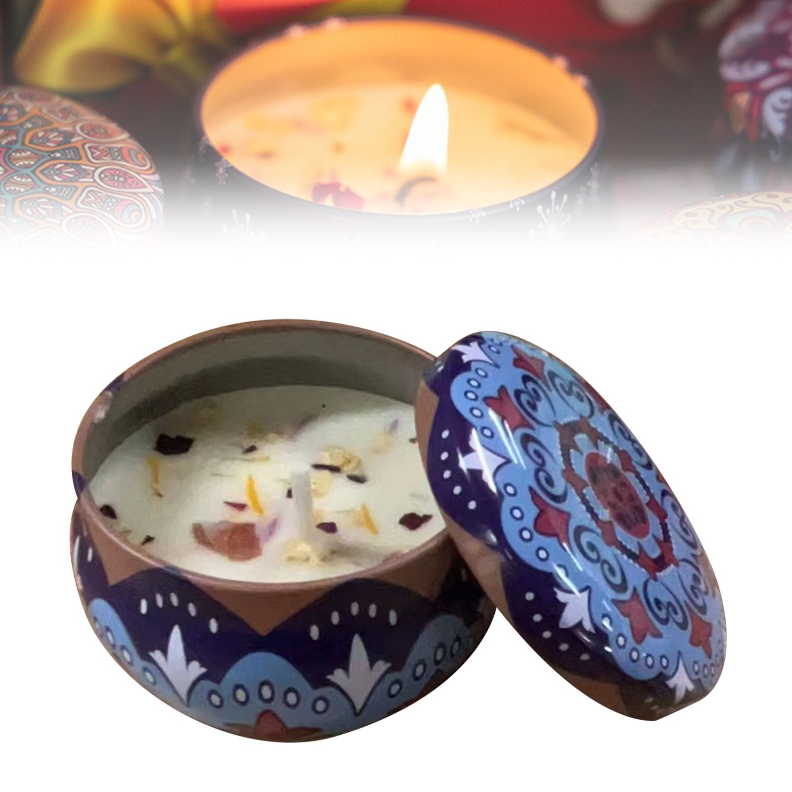Scented Candle Long Lasting Dried Flower Soy Wax Aromatherapy Candle for Home view 6
