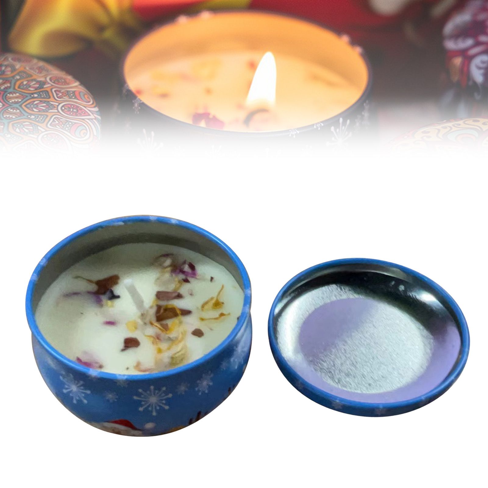 Scented Candle Long Lasting Dried Flower Soy Wax Aromatherapy Candle for Home view 6