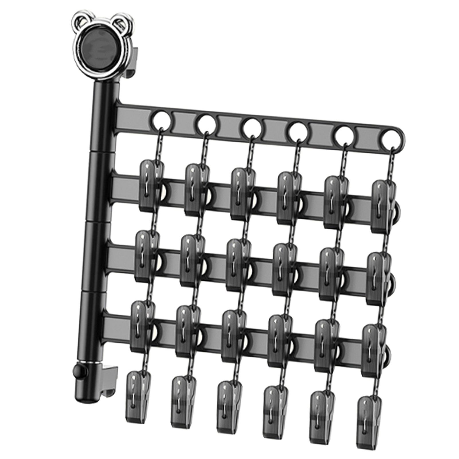 Wall Mounted Foldable Sock Rack Multiple Clips Multifunctional 4 Layers view 4
