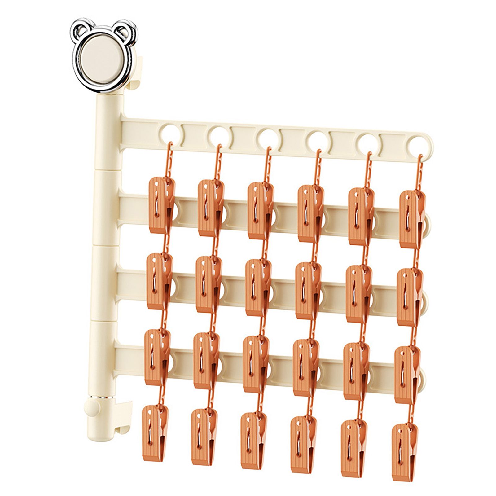 Wall Mounted Foldable Sock Rack Multiple Clips Multifunctional 4 Layers view 4