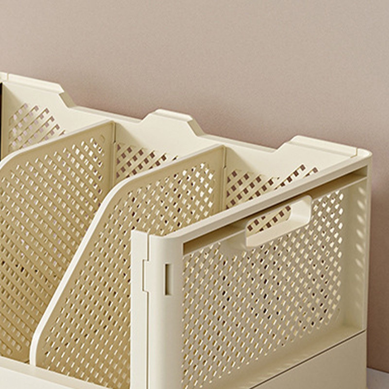 Plastic Desktop Storage Box Multifunctional Storage Basket Folding Storage view 2