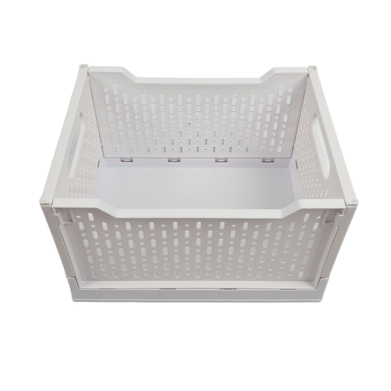 Foldable Plastic Baskets Stackable Multifunction Portable Hollow Plastic view 2