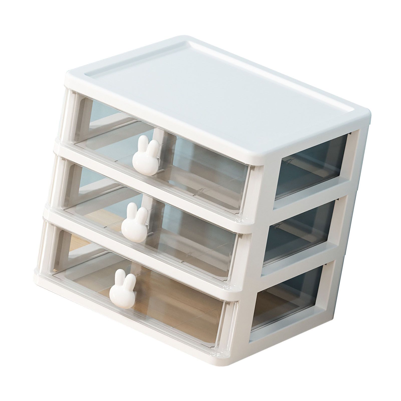 Desk Organizer Clear Plastic Desk Storage Box with 3 Drawers for Office view 5