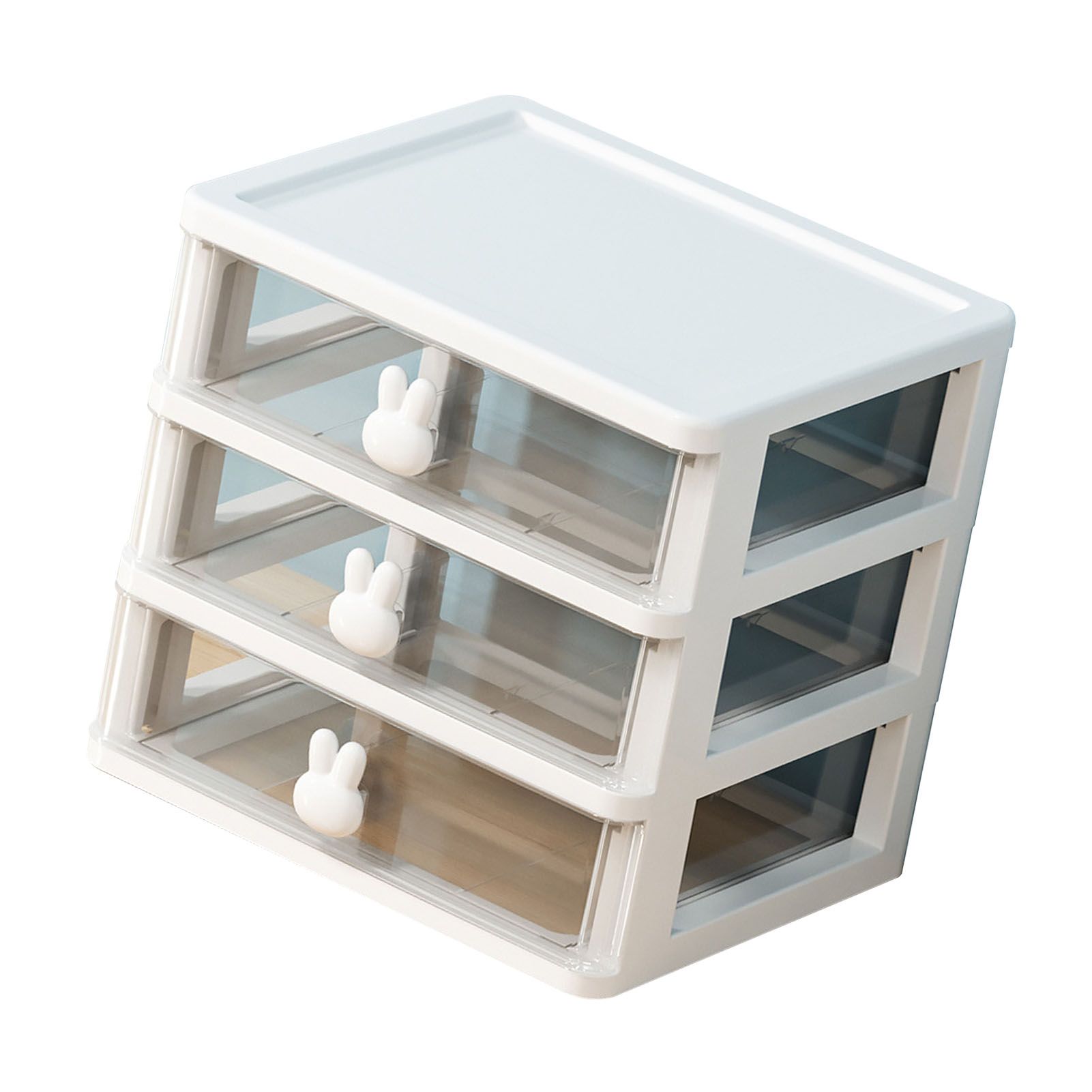 Desk Organizer Clear Plastic Desk Storage Box with 3 Drawers for Office view 8