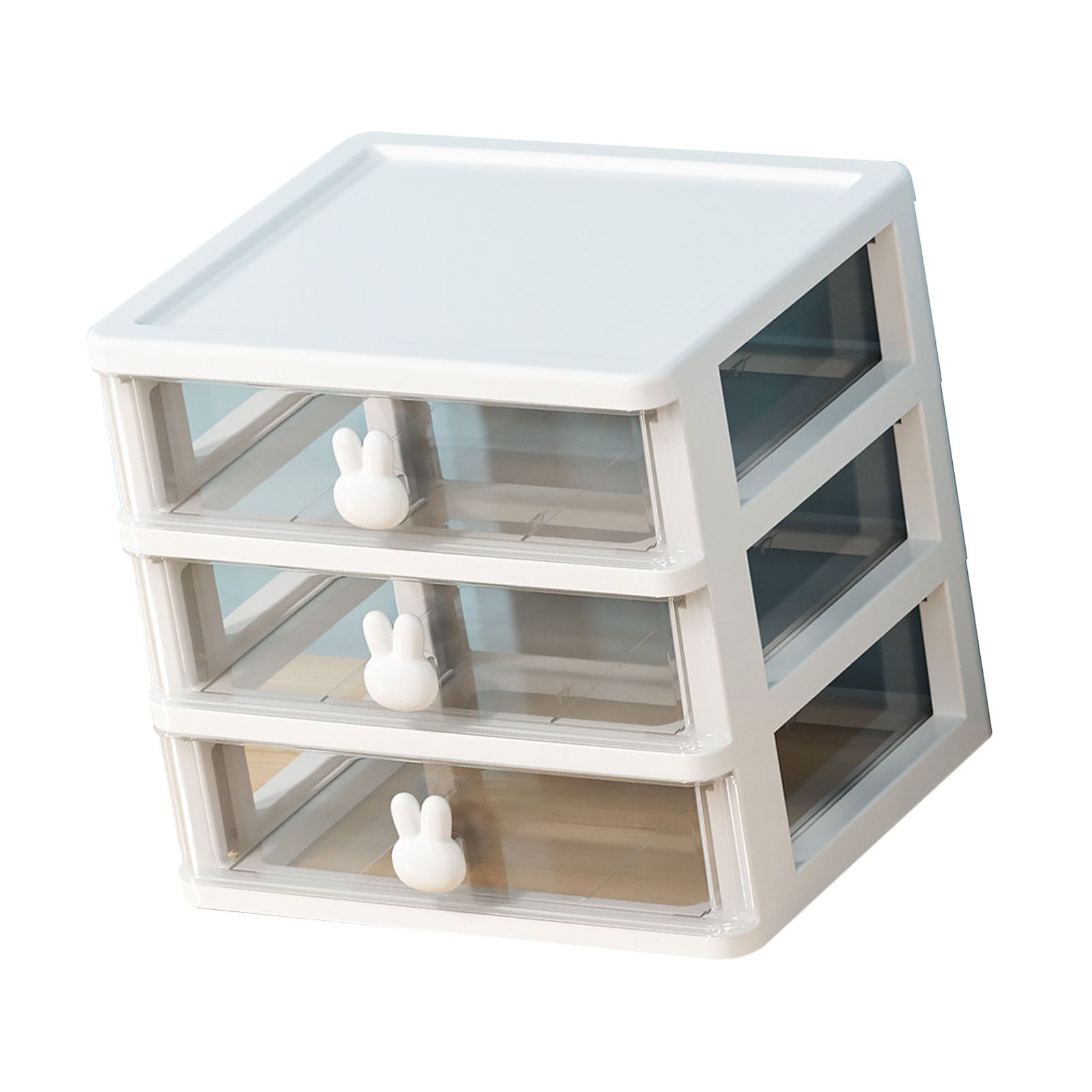 Desk Organizer Clear Plastic Desk Storage Box with 3 Drawers for Office view 9