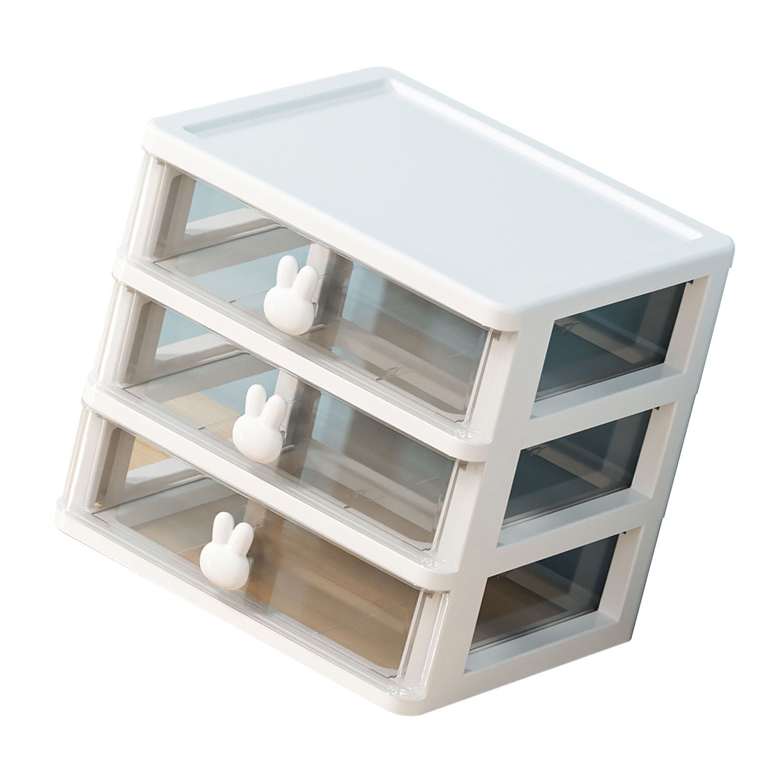 Desk Organizer Clear Plastic Desk Storage Box with 3 Drawers for Office view 10