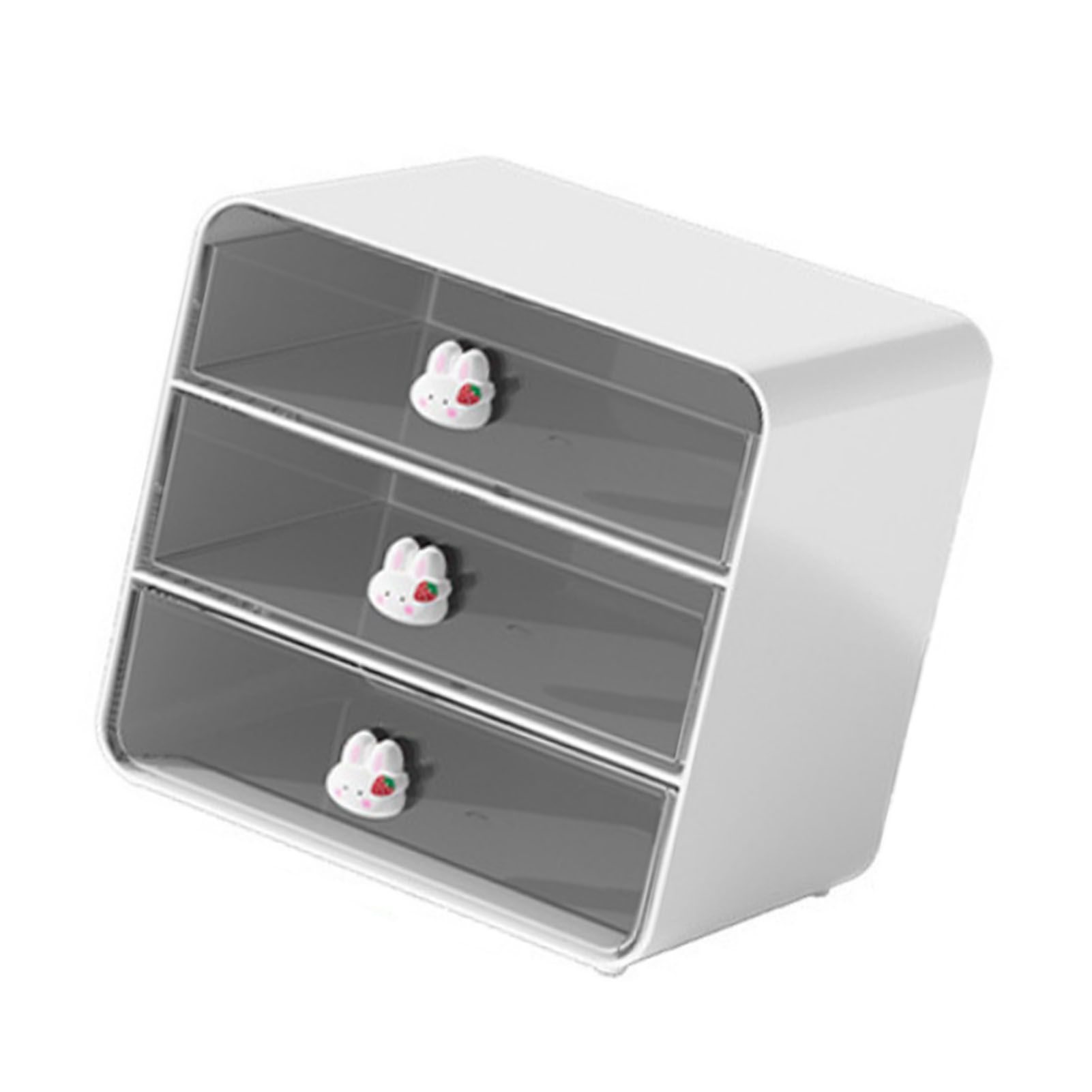 Desktop Storage Box 3 Layers Large Capacity Plastic Makeup Brush Drawer view 4