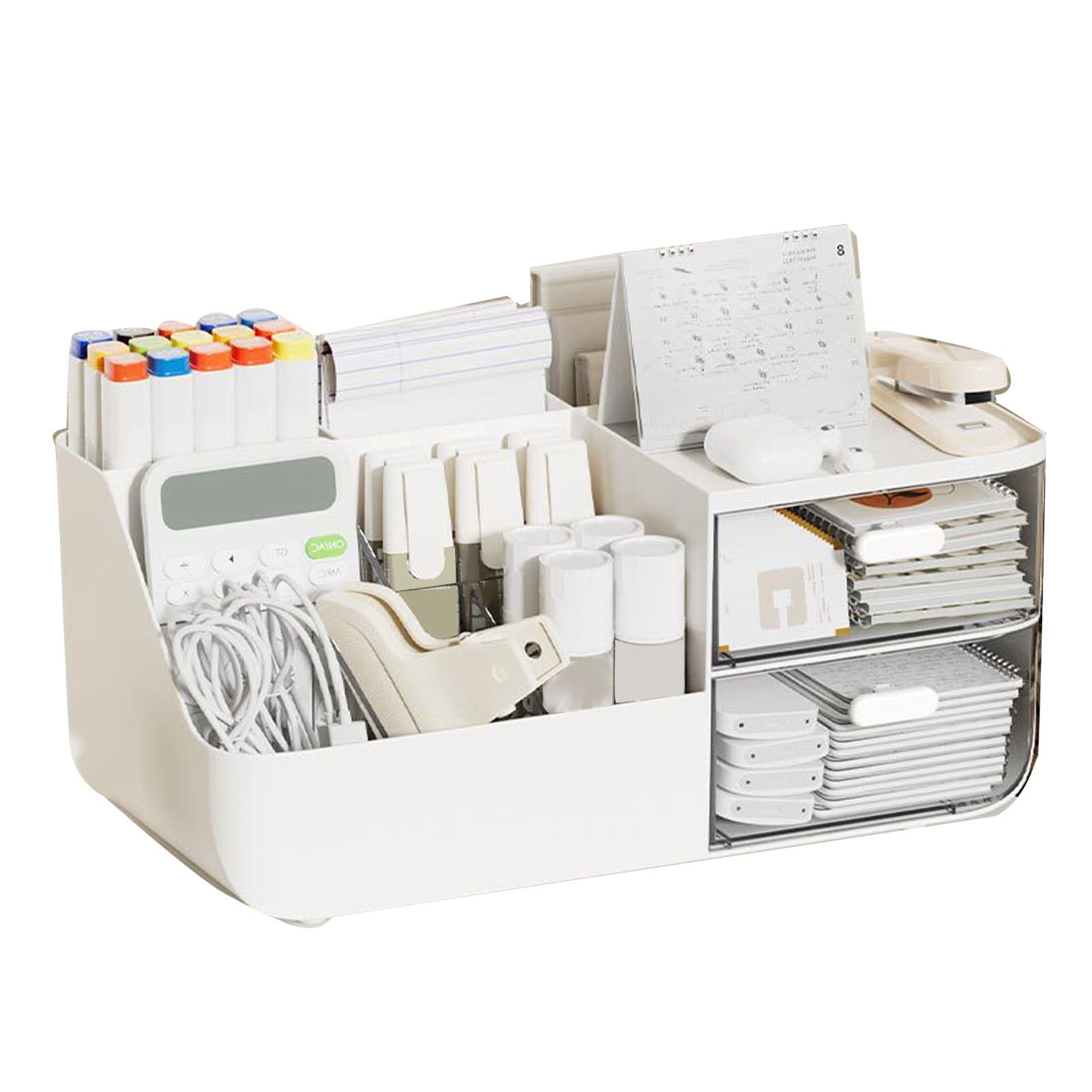 Makeup Organizer Multifunctional Skincare Cosmetic Storage with 2 Drawers for view 6