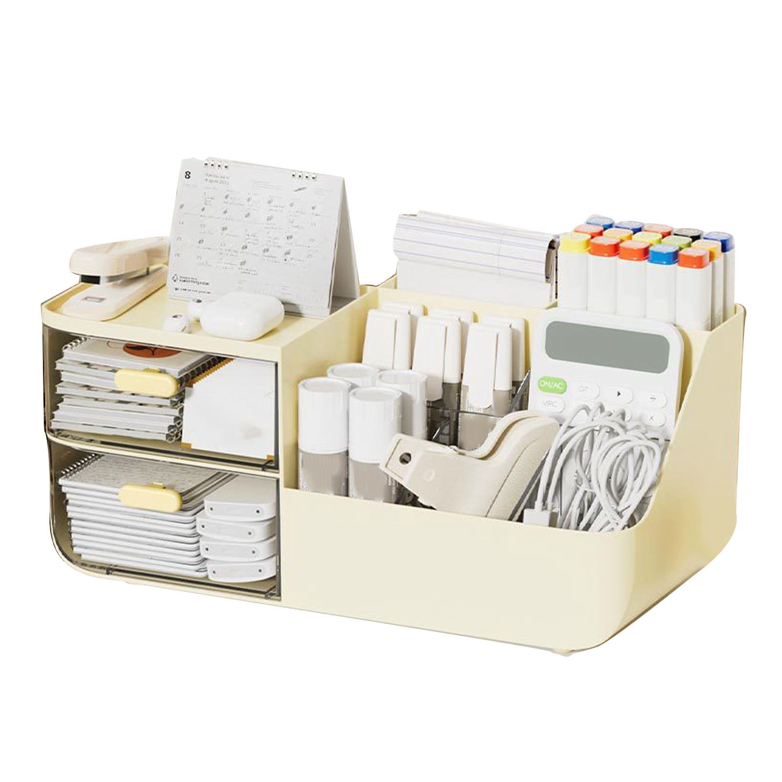 Makeup Organizer Multifunctional Skincare Cosmetic Storage with 2 Drawers for view 4