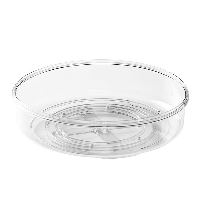 Round Makeup Organizer Countertop Rotating Clear Nordic Style Cosmetic Storage Box view 3