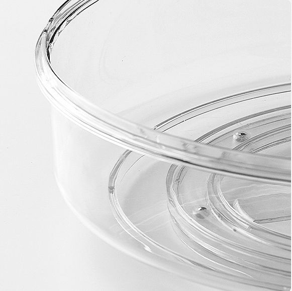 Round Makeup Organizer Countertop Rotating Clear Nordic Style Cosmetic Storage Box view 5