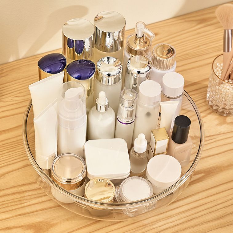 Round Makeup Organizer Countertop Rotating Clear Nordic Style Cosmetic Storage Box view 8