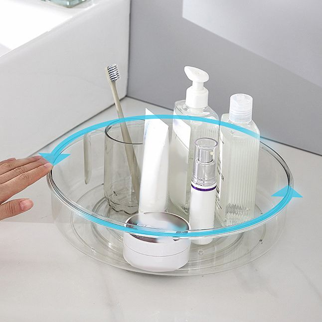 Round Makeup Organizer Countertop Rotating Clear Nordic Style Cosmetic Storage Box view 9