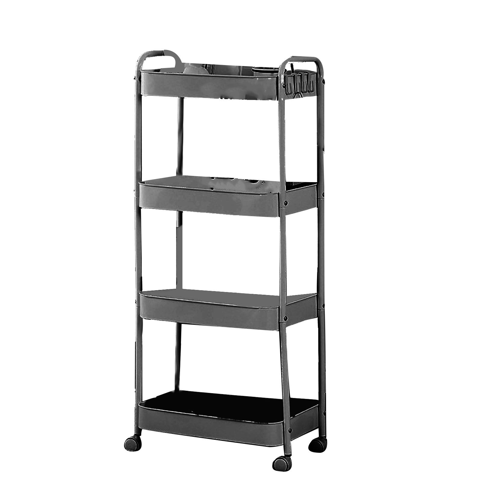 3 Tier Utility Rolling Cart with Caster Wheels Movable Multifunctional Storage view 3