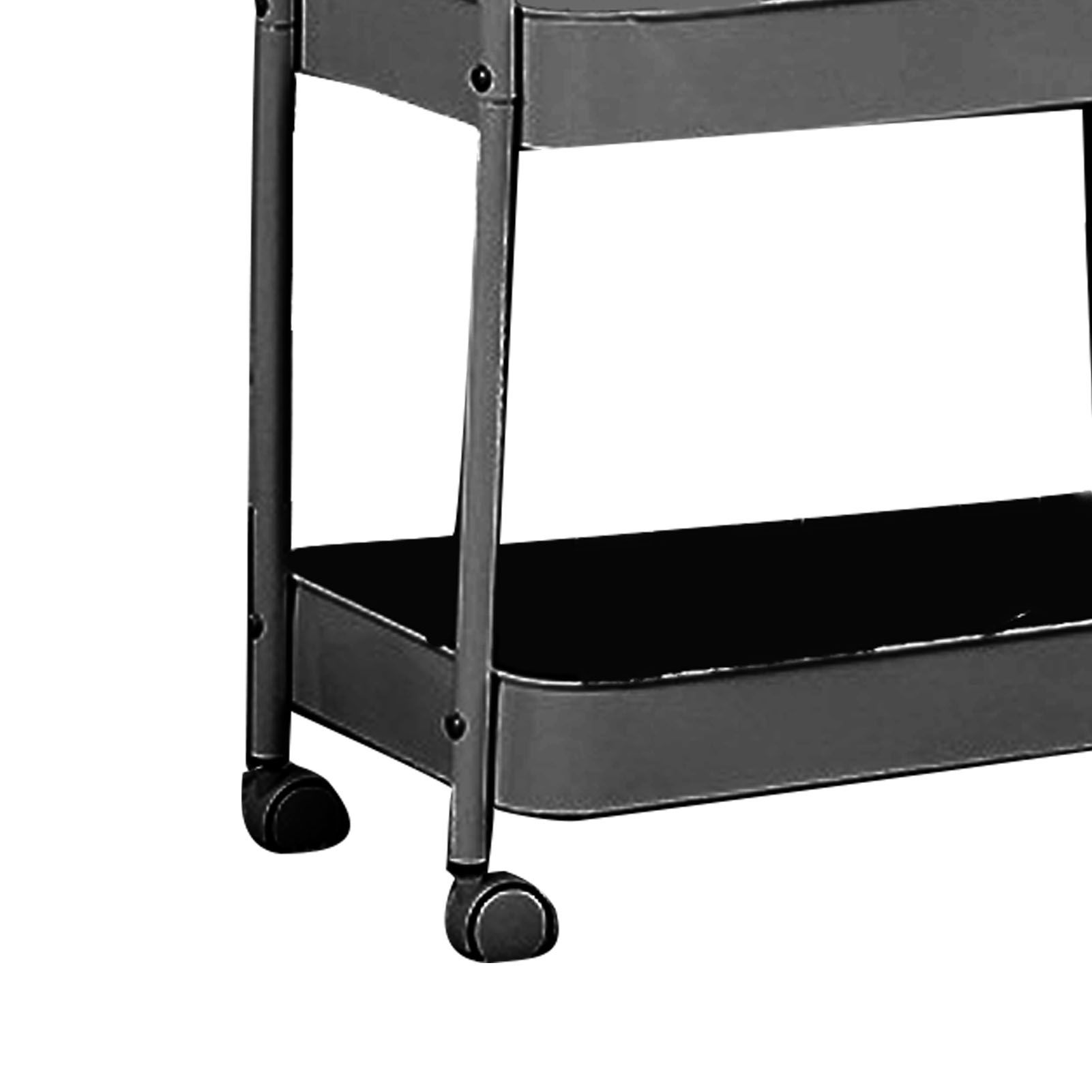 3 Tier Utility Rolling Cart with Caster Wheels Movable Multifunctional Storage view 5