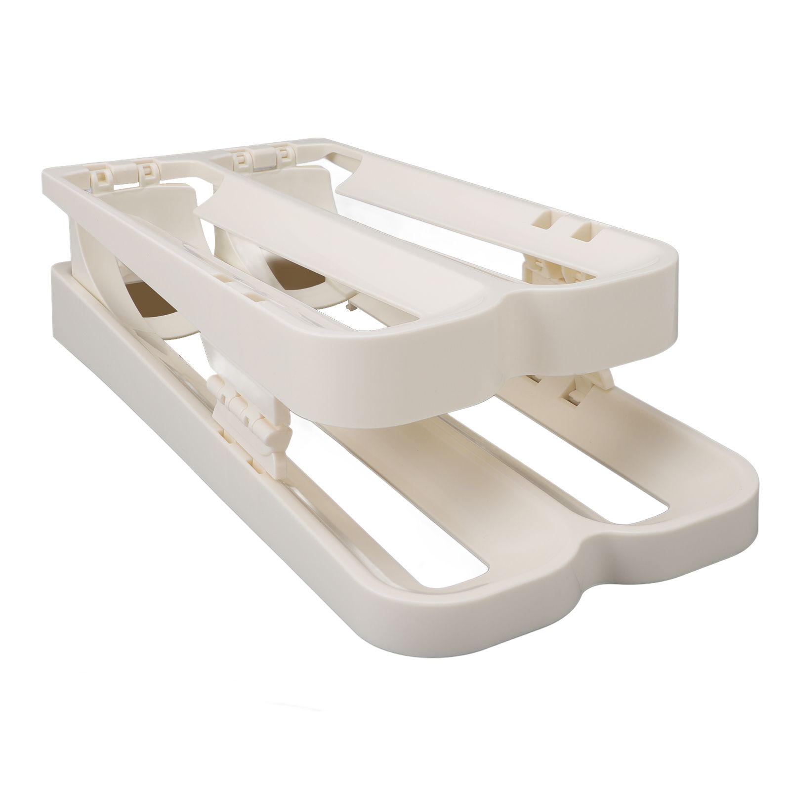 Refrigerator Eggs Dispenser Space Saving Foldable Rolling Fridge Egg Organizer view 3