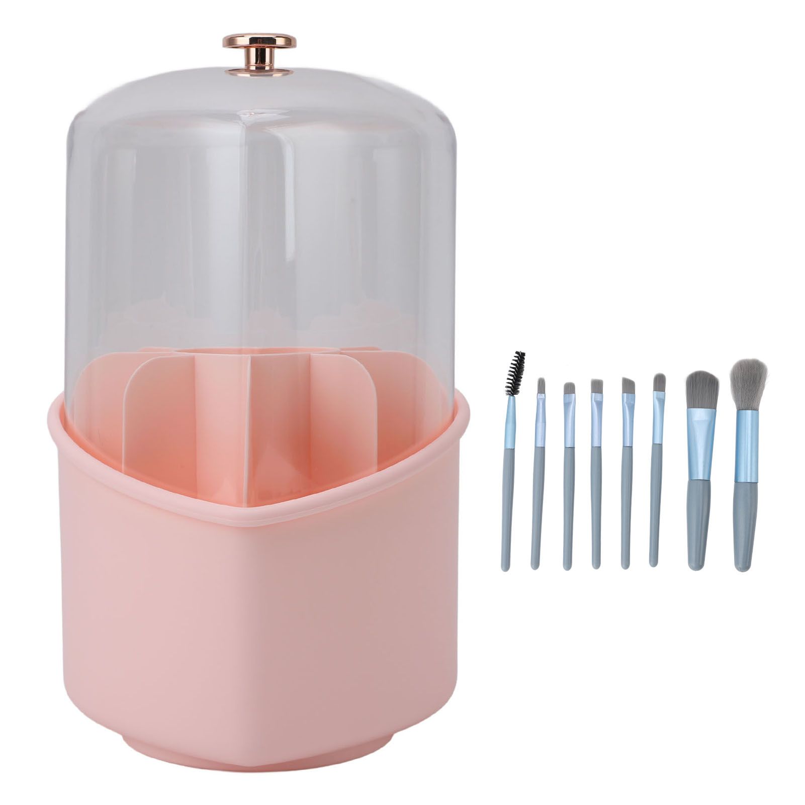 8Pcs Makeup Brushes with Rotating Brush Container Cosmetics Brushes Holder view 3