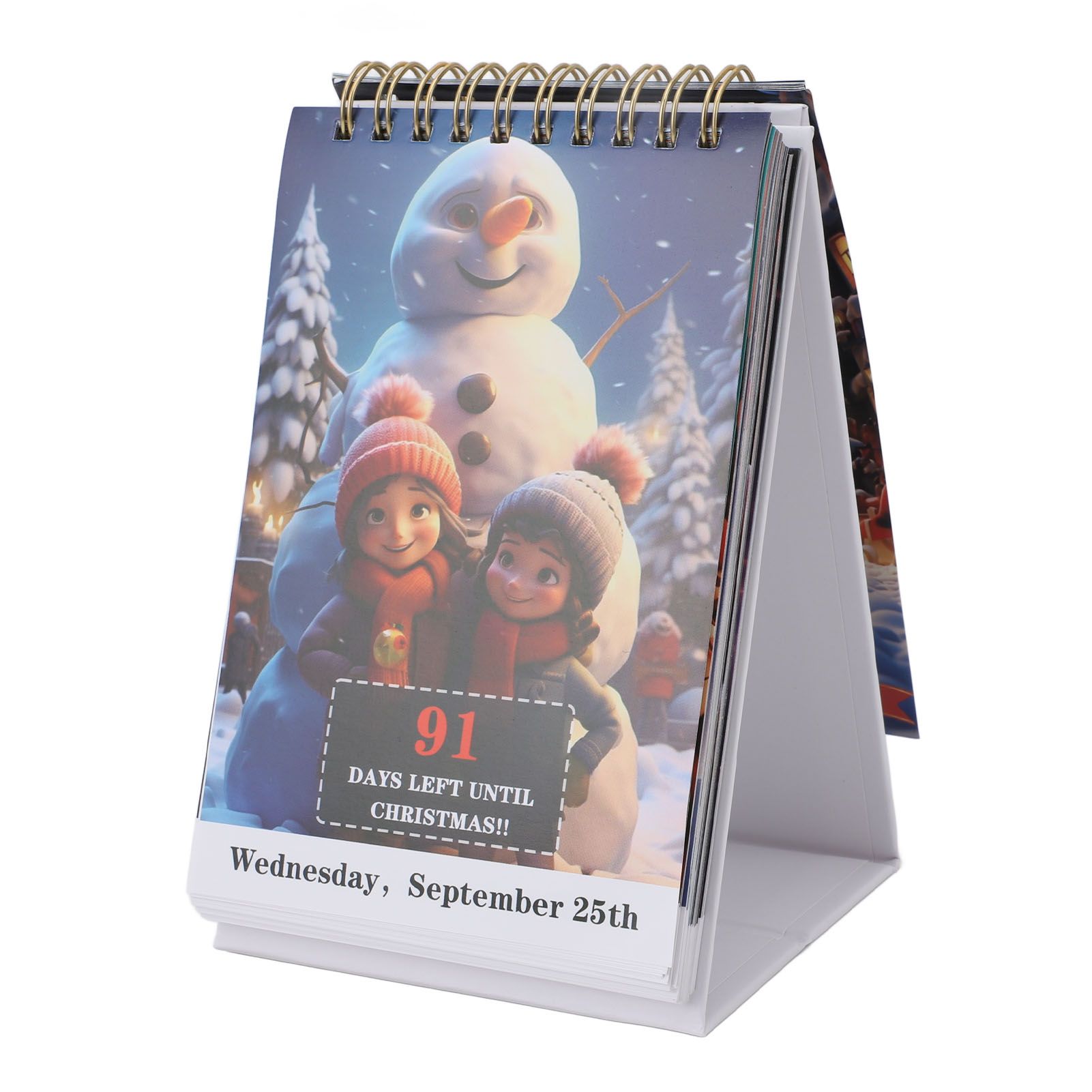 100 Day Xmas Countdown Calendar 2024 Advent Calendar Tear Off Festive view 6