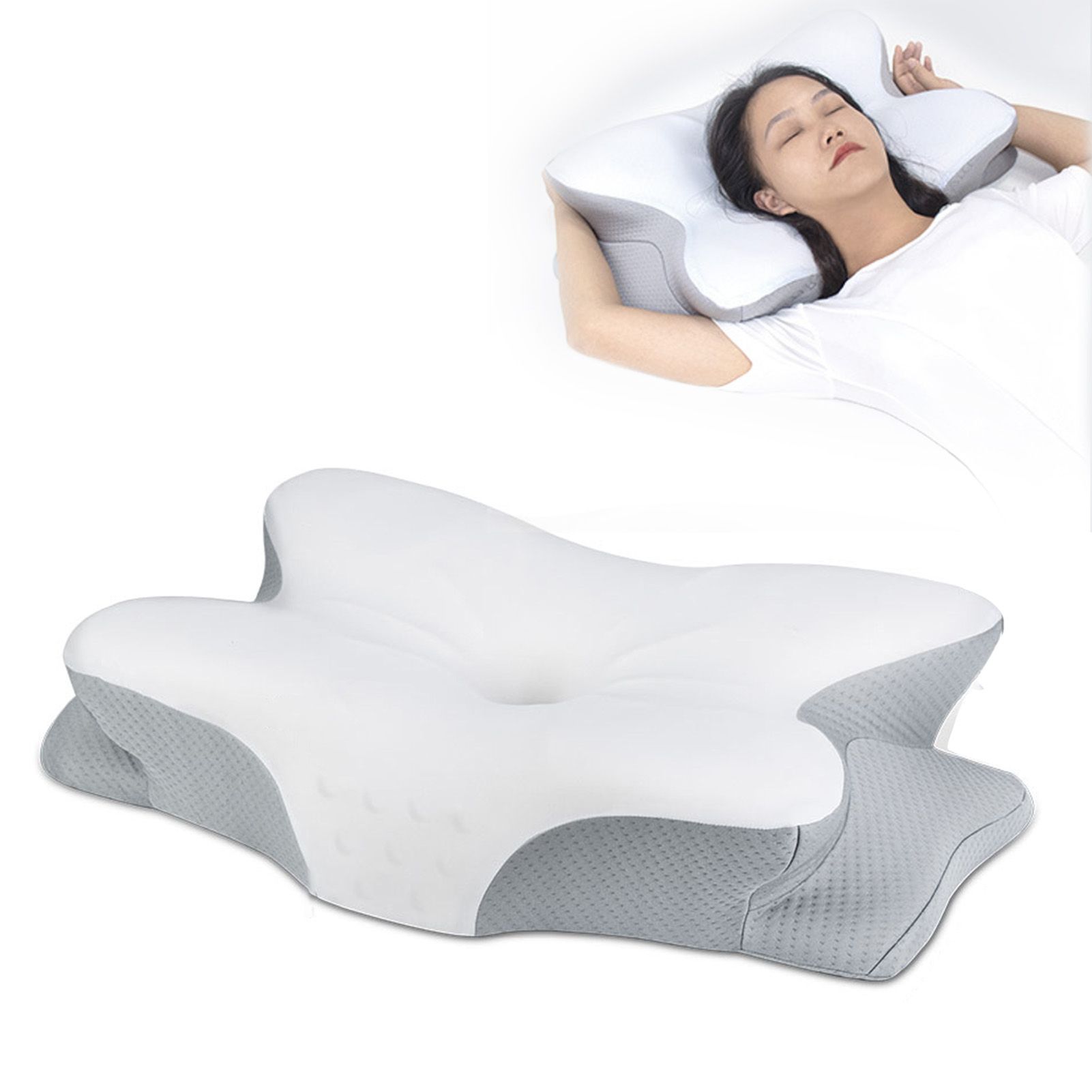 Cervical Pillow Memory Foam Soft Breathable Ergonomic Thickened Ice Silk Neck view 7