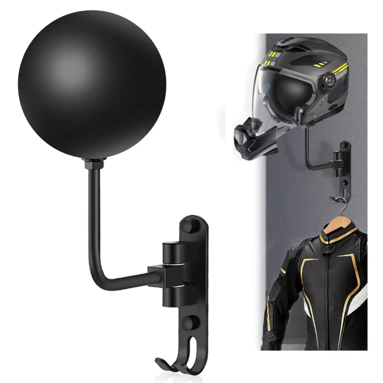 Wall Mount Helmet Holder 180 Degree Rotatable Universal Metal Wall Motorcycle view 7