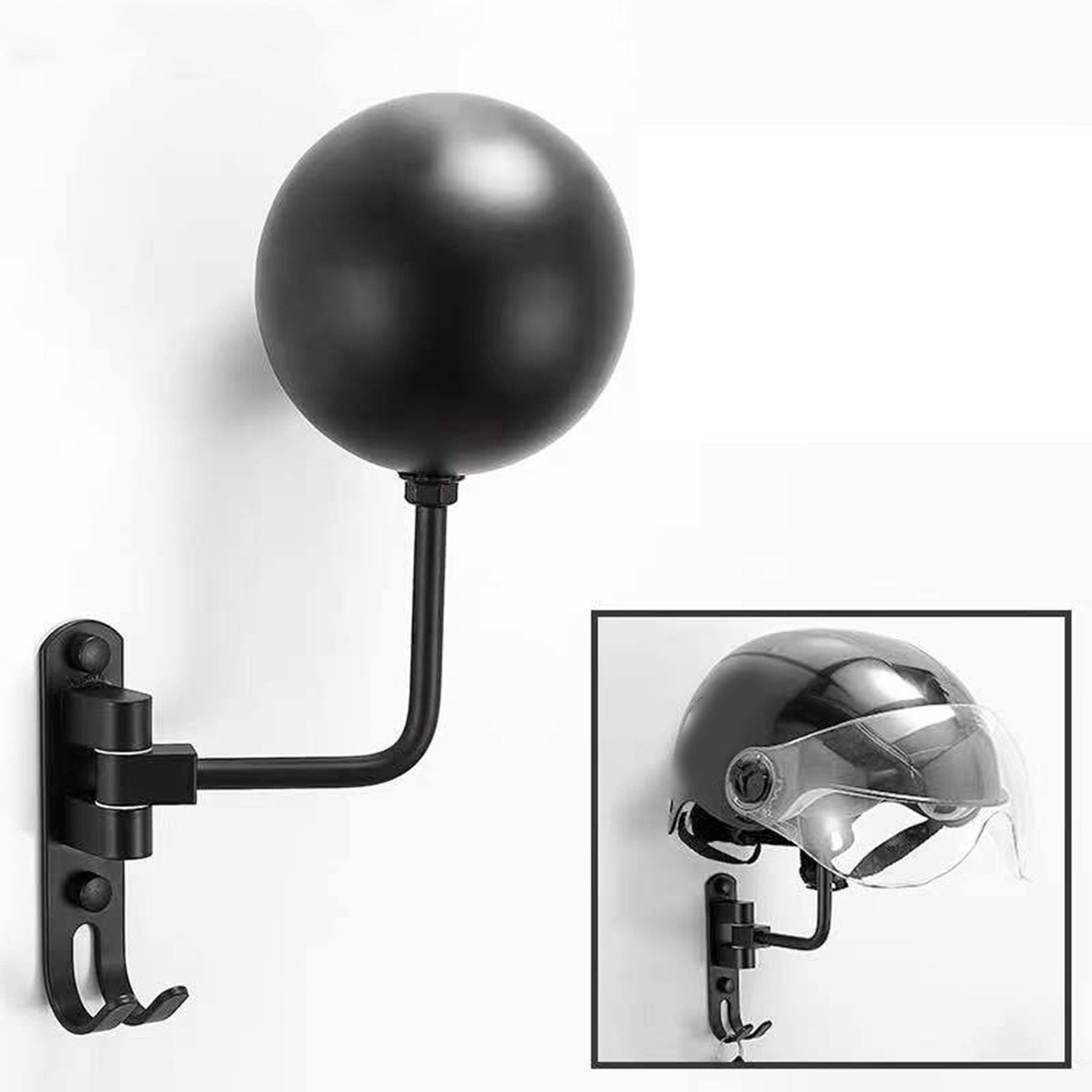 Wall Mount Helmet Holder 180 Degree Rotatable Universal Metal Wall Motorcycle view 8