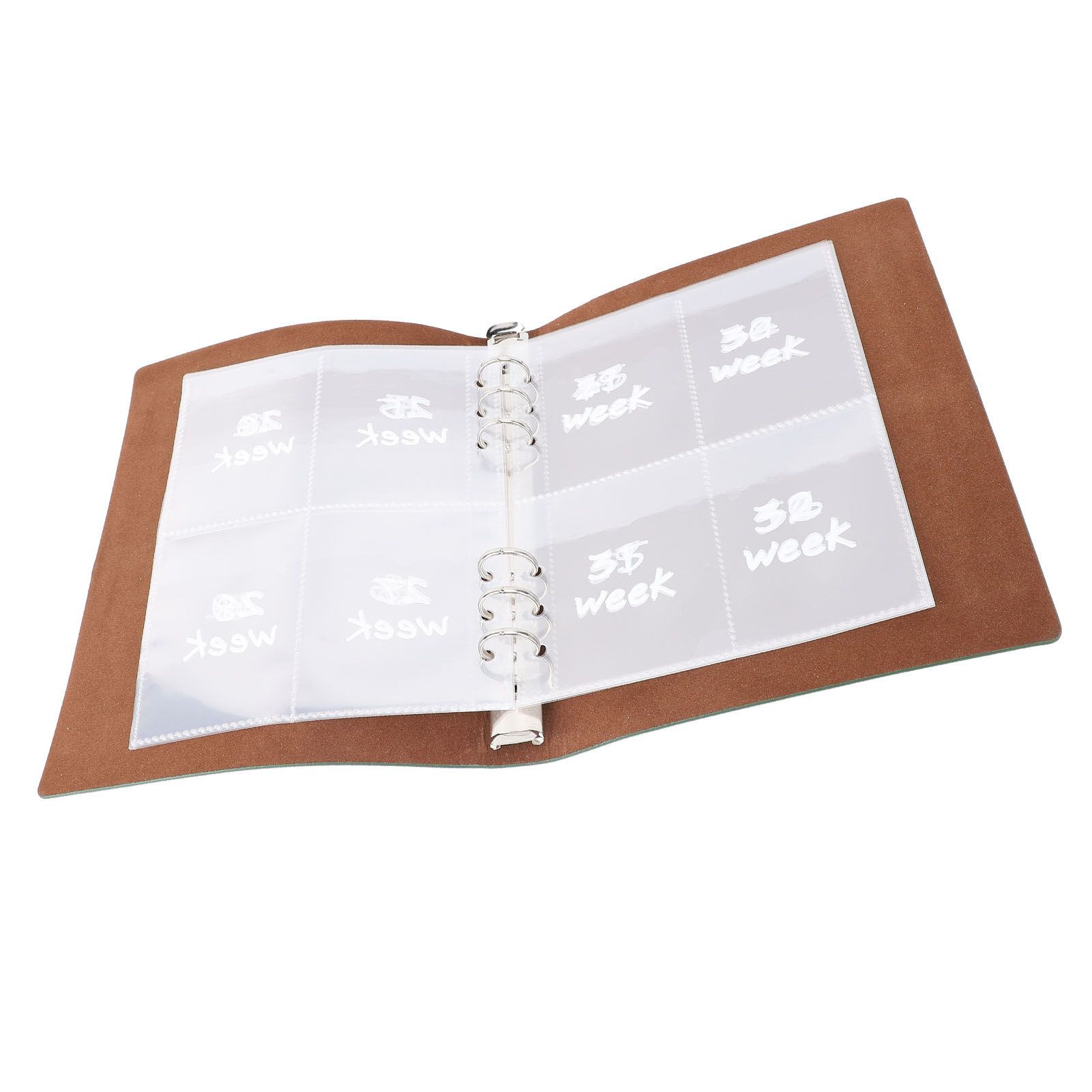 52 Week Money Saving Challenge Book Leather PP Film Reusable Budget Challenge view 3